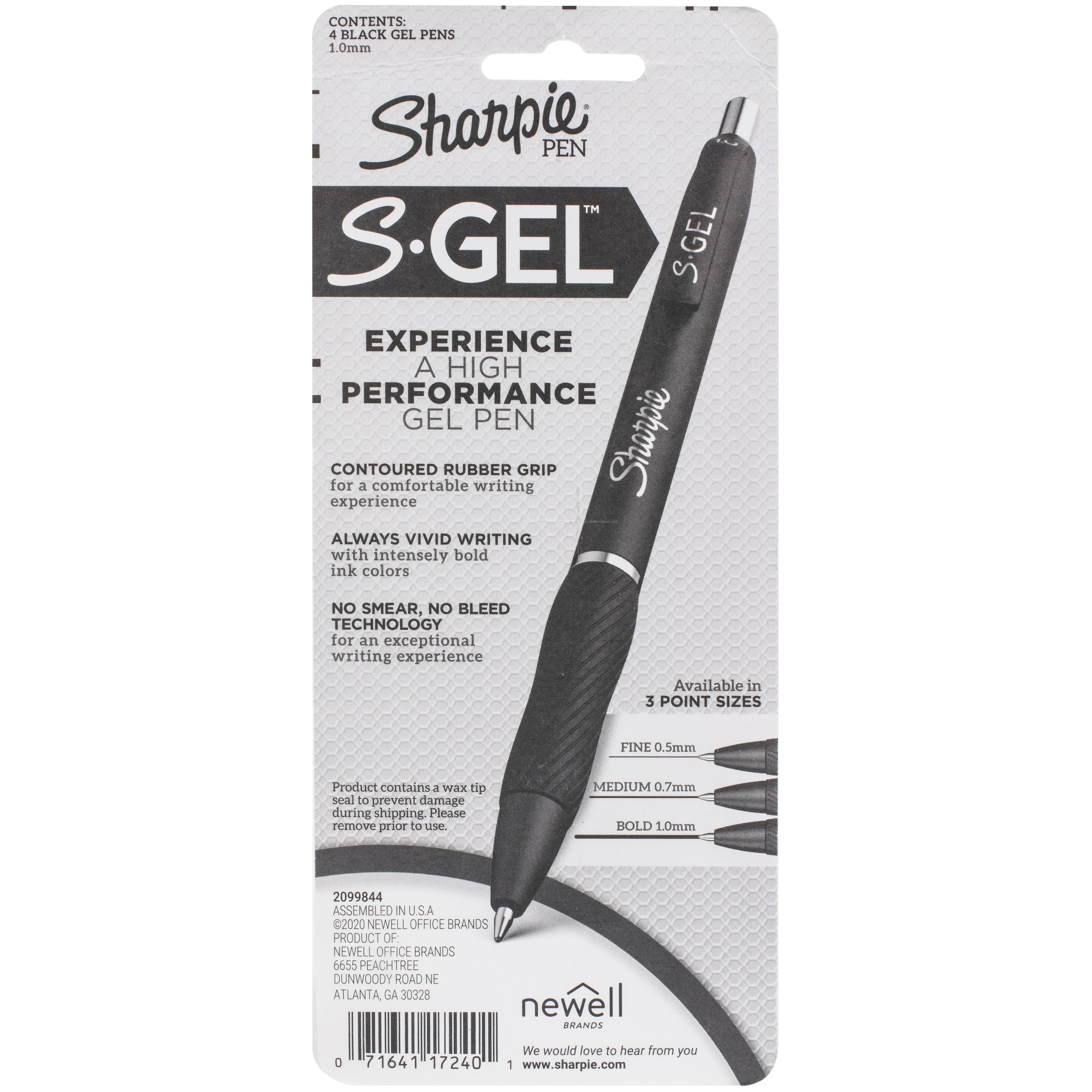 Sharpie® S-Gel™ Bold Point Black Pens, 4ct.