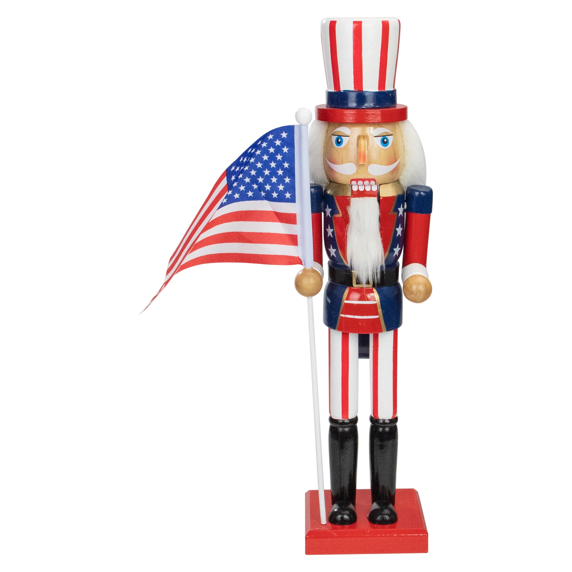 15&#x22; Patriotic Uncle Sam Nutcracker Accent