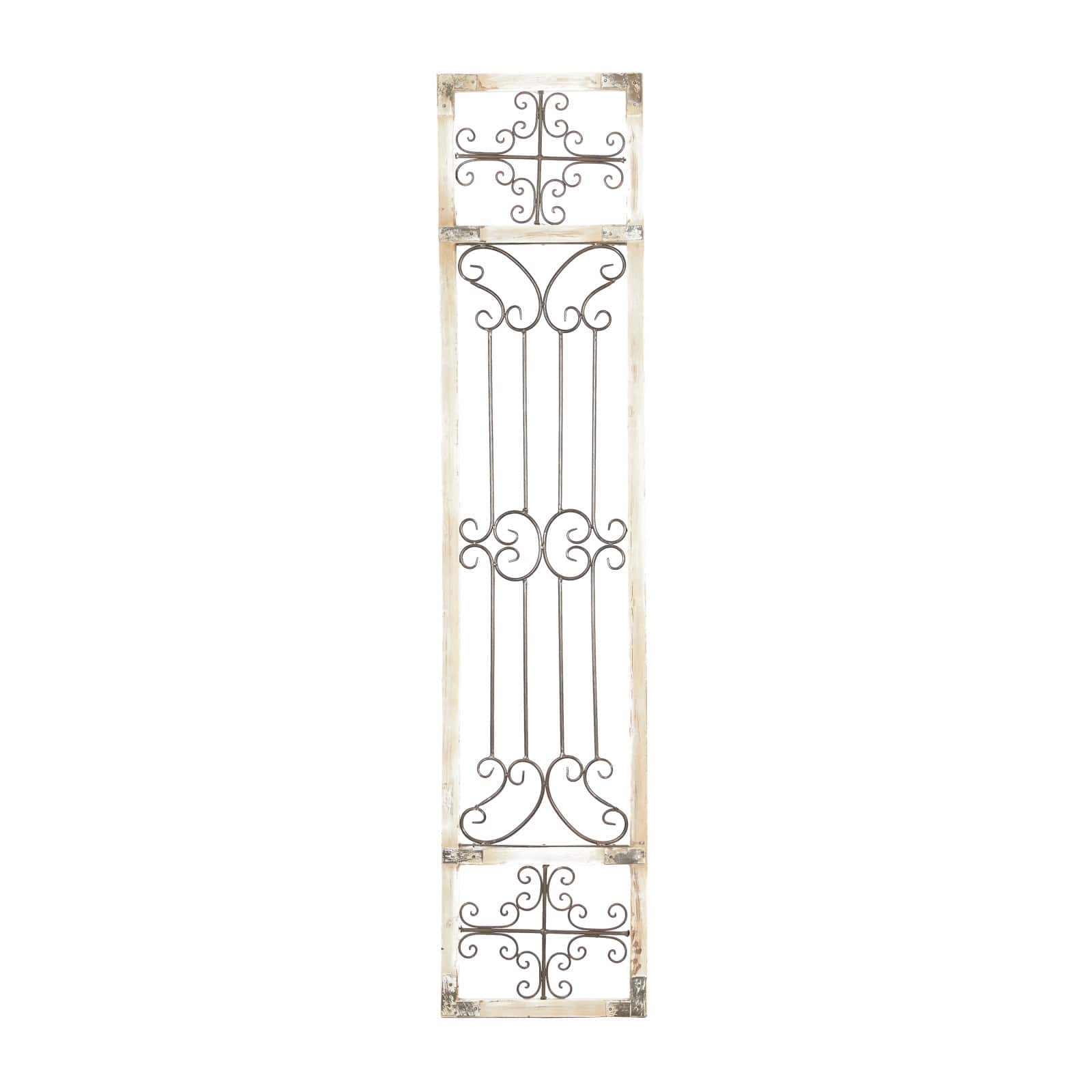 72&#x22; Gray Metal Traditional Ornamental Wall Decor