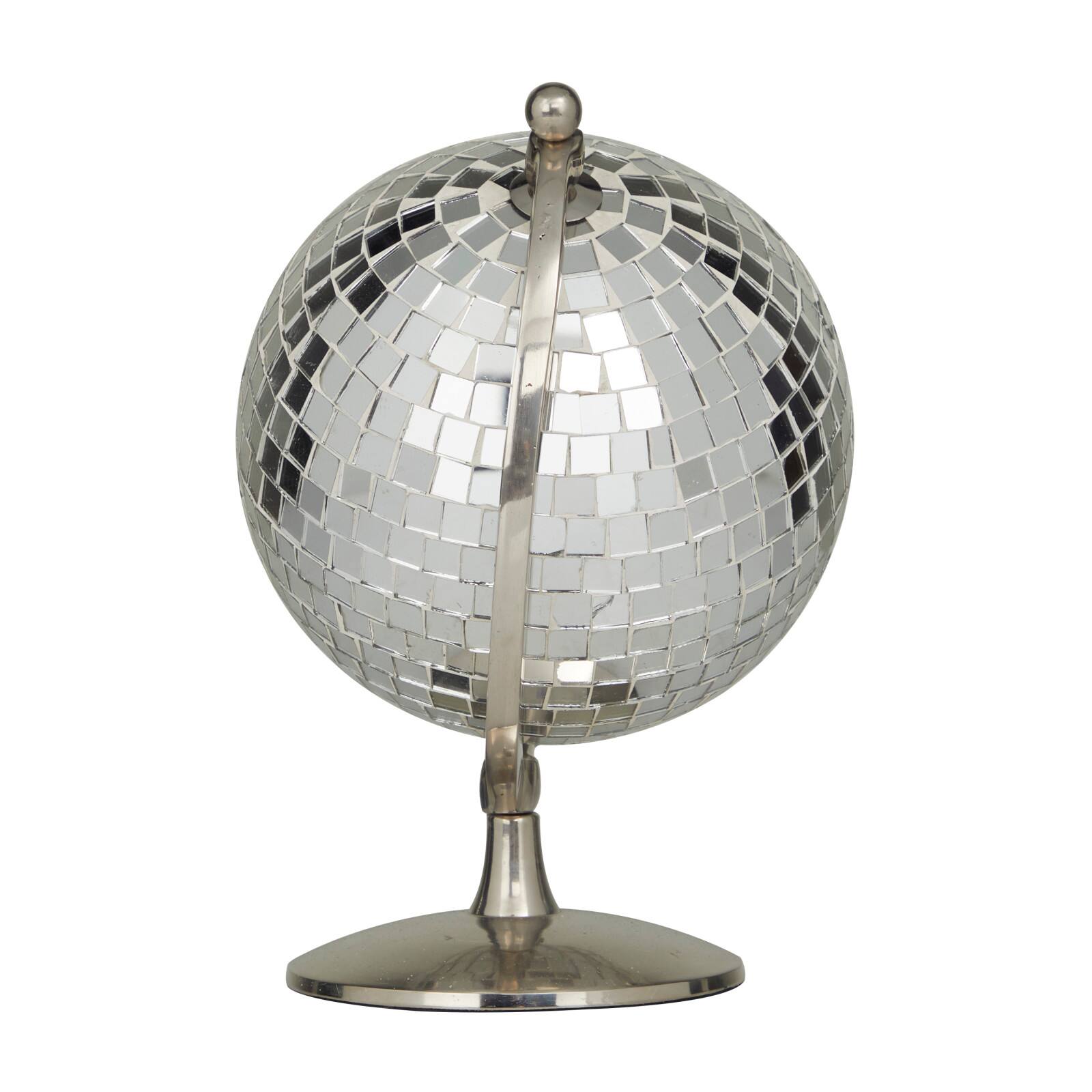 Silver Stainless Steel Glam Globe, 8" x 7" x 10"