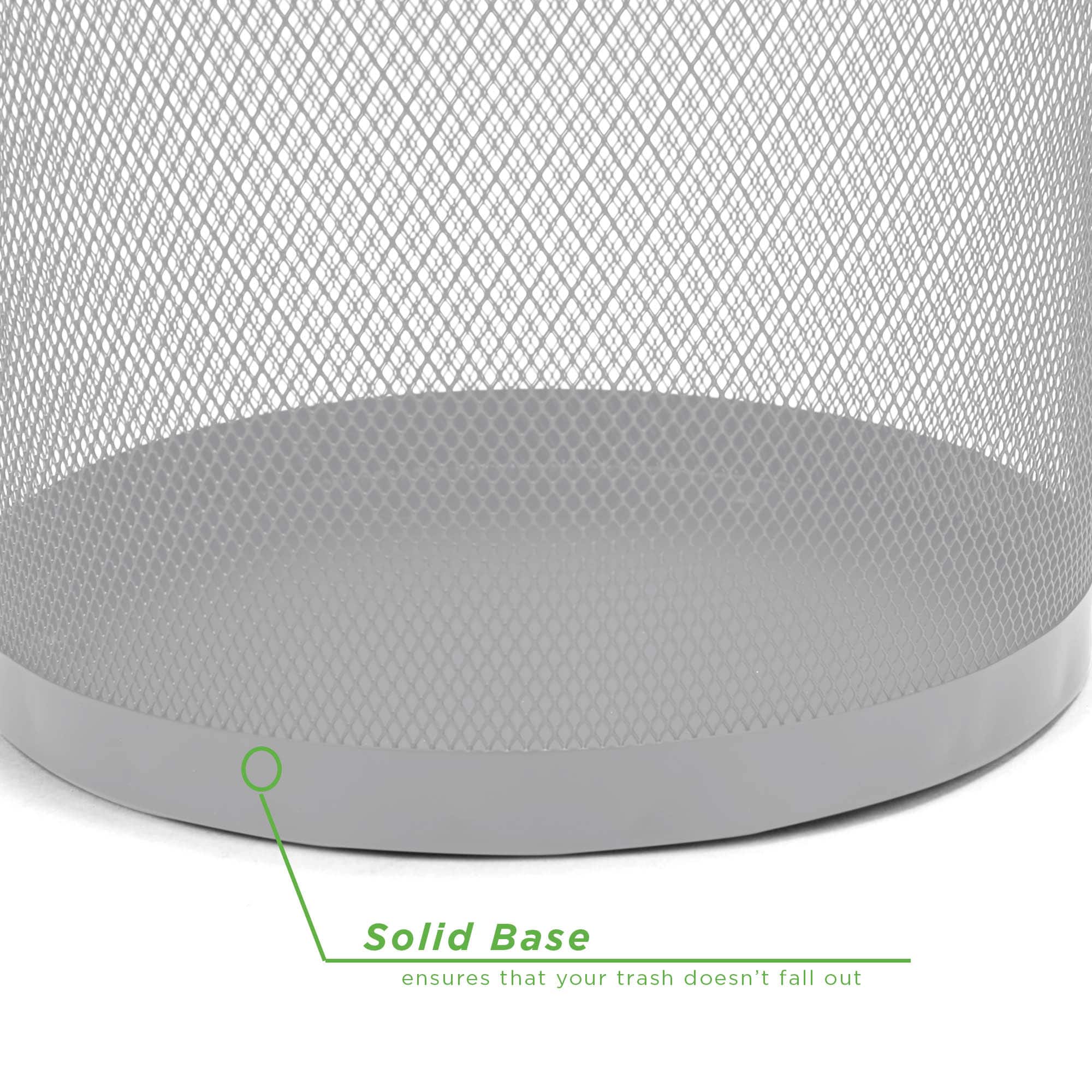 Mind Reader Garbage Round Metal Mesh Waste Basket Recycling Bin