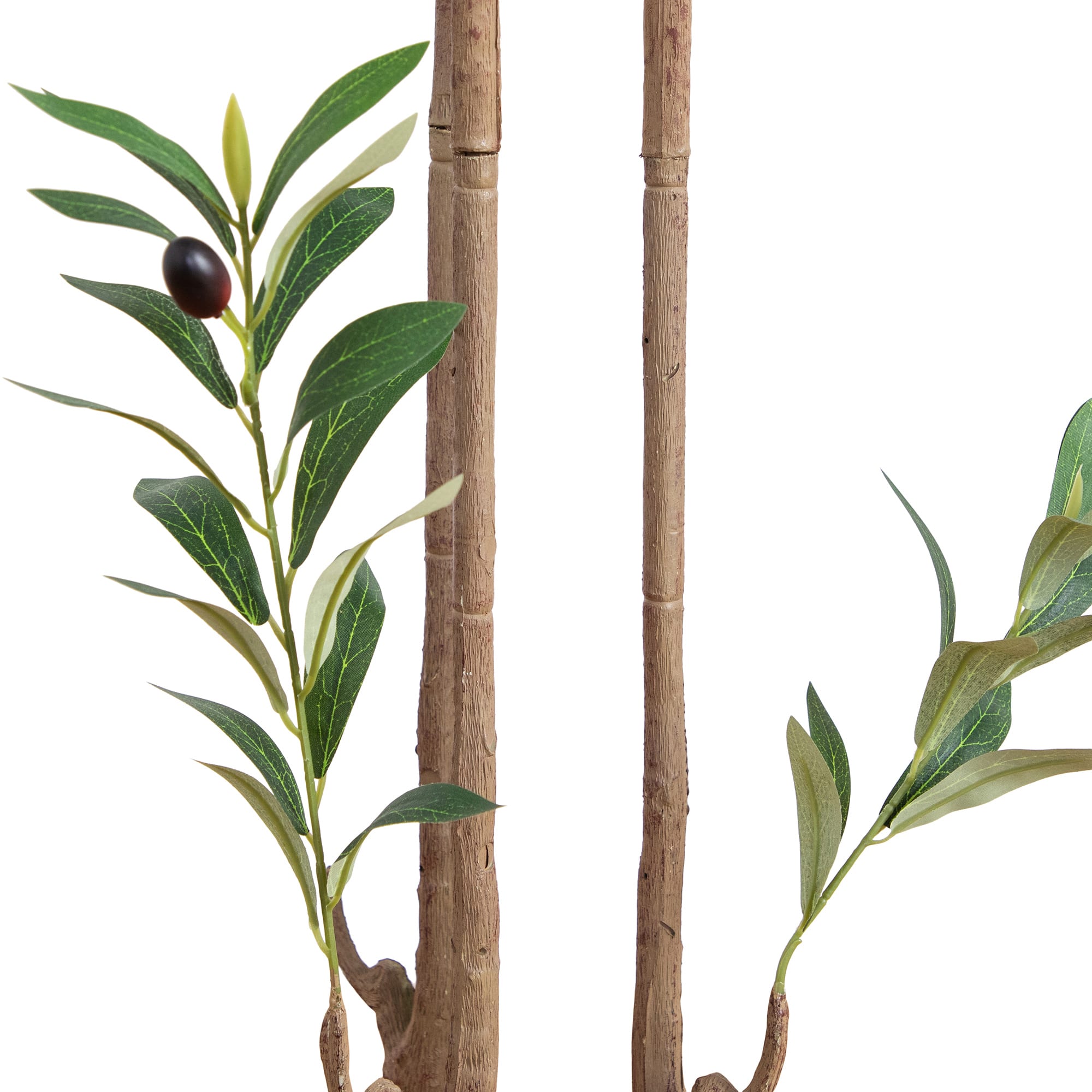 Artificial Minimalist Olive Tree in White Decorative Planter