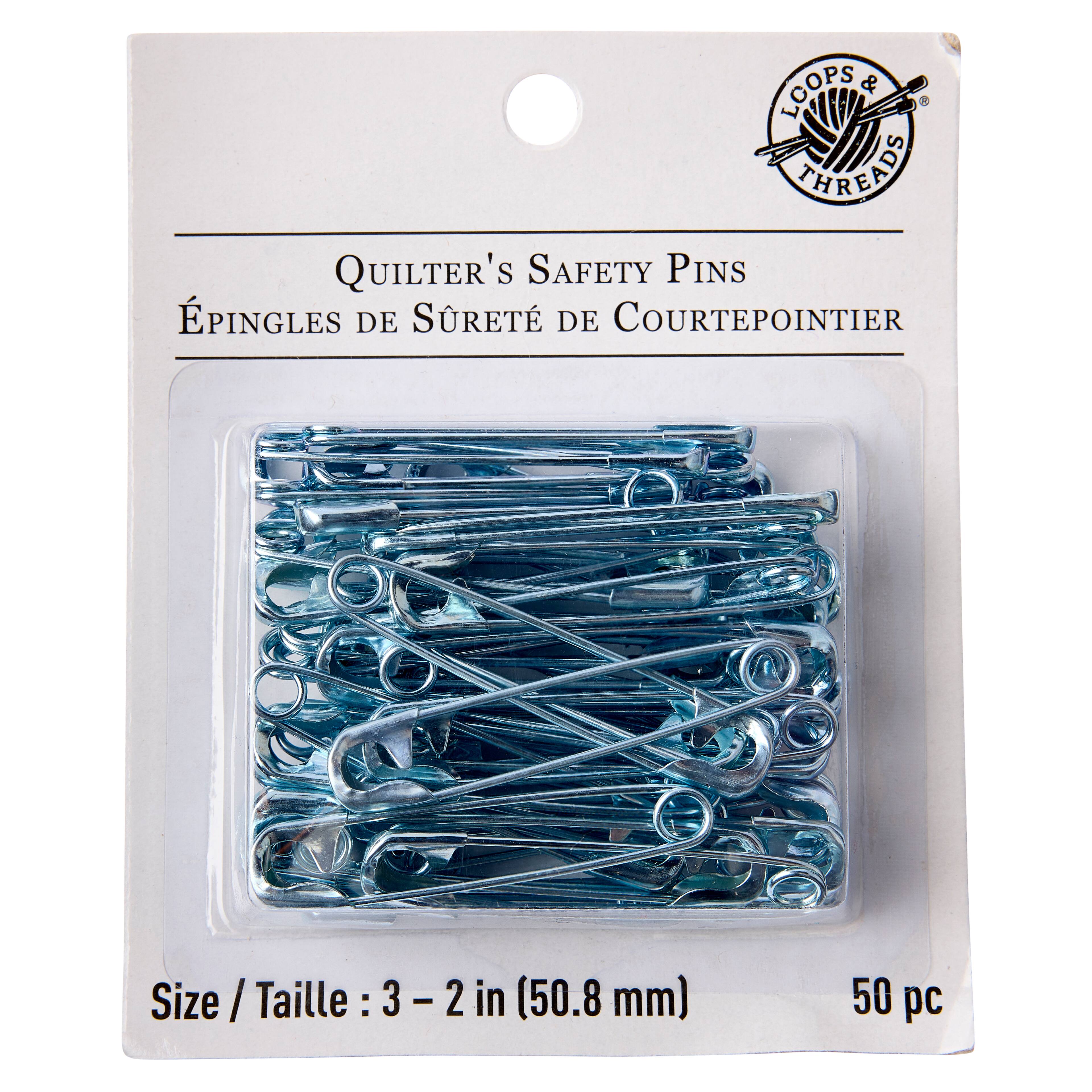 12 Packs: 50 ct. (500 total) 2&#x22; Silver Quilter&#x27;s Safety Pins by Loops &#x26; Threads&#x2122;