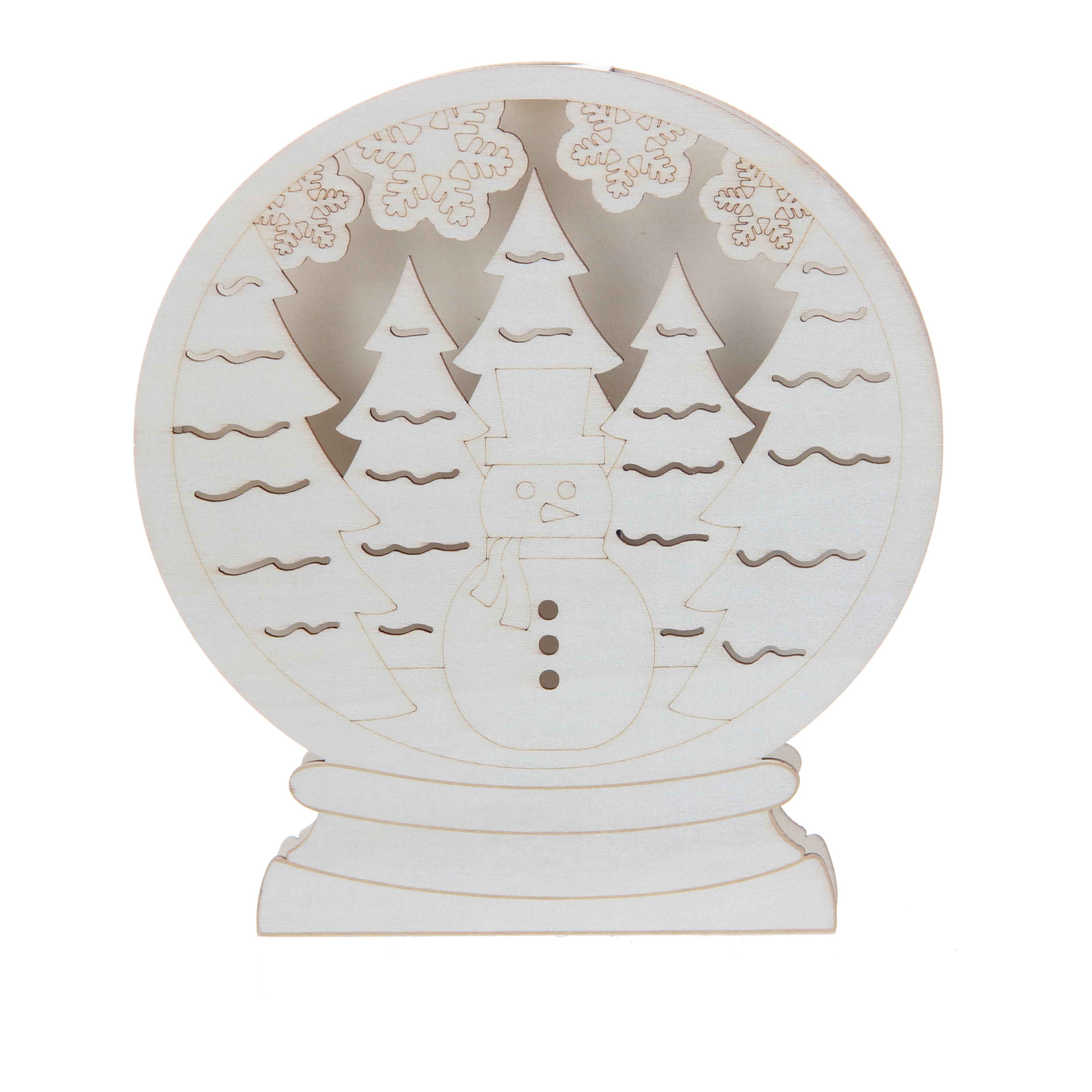 7&#x22; Unfinished Wood LED Snow Globe Tabletop Accent by Make Market&#xAE;