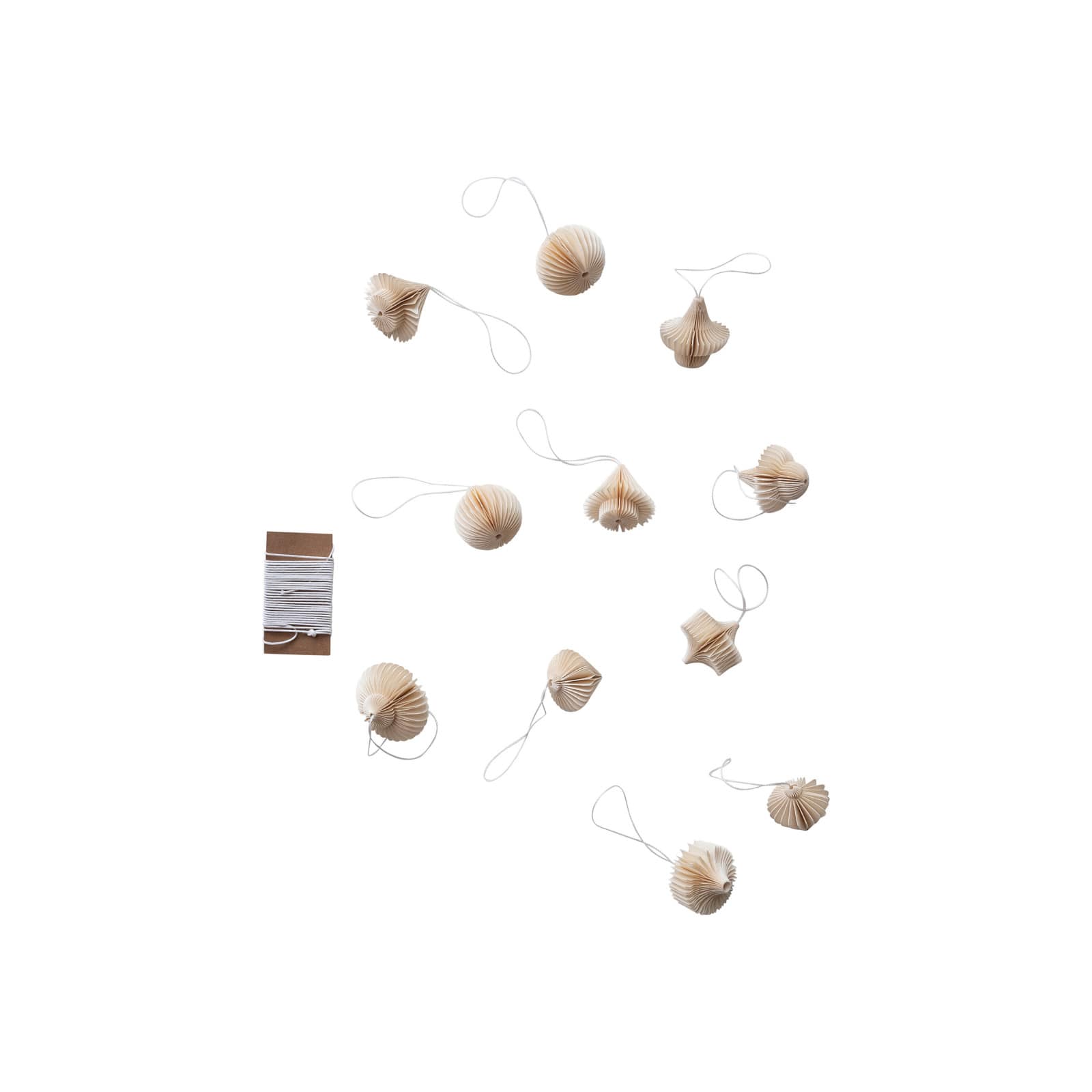 Hello Honey 1.5&#x22; Cream Decorative Paper Folding Honeycomb Ornaments, 12ct.