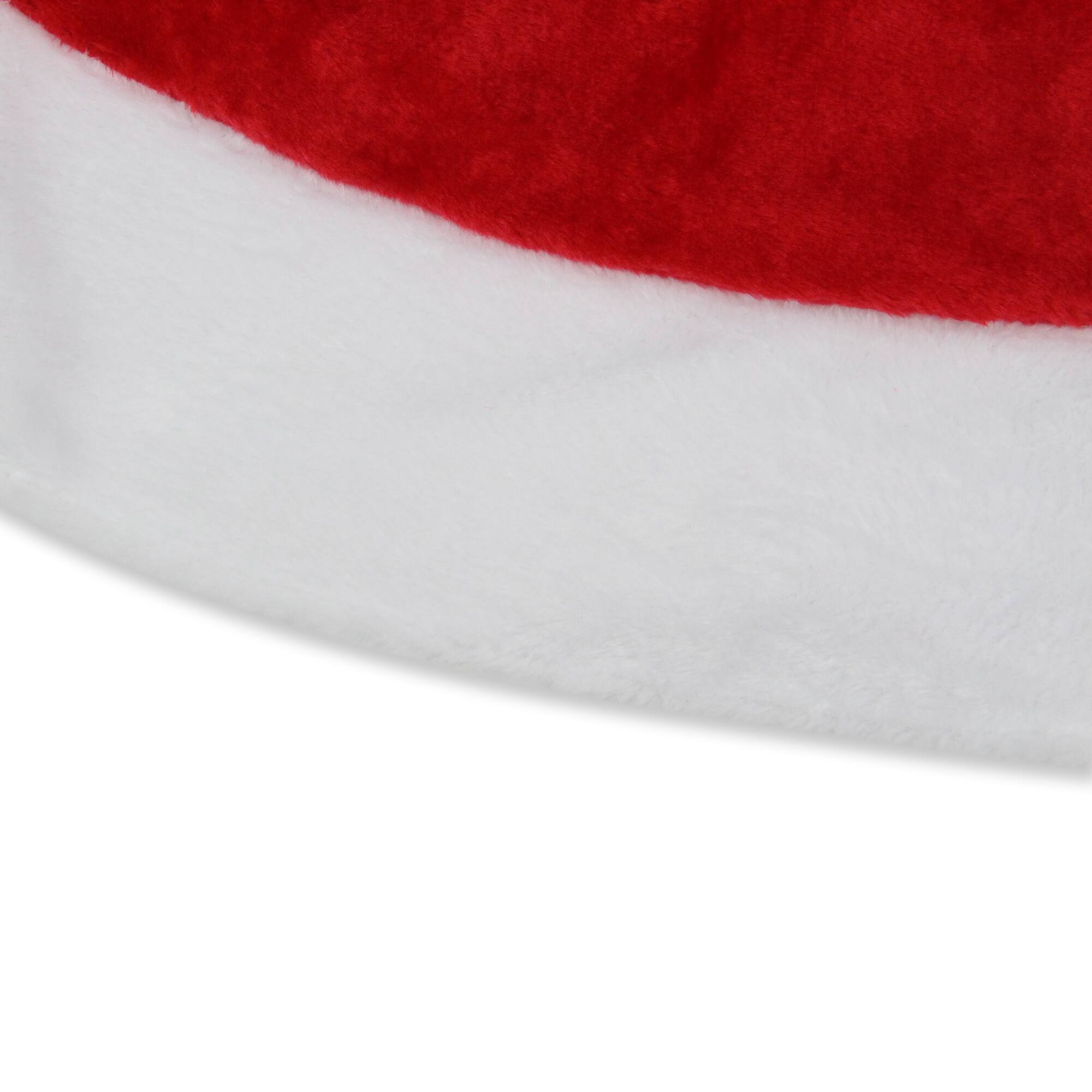 48&#x22; Red &#x26; White Velveteen Tree Skirt