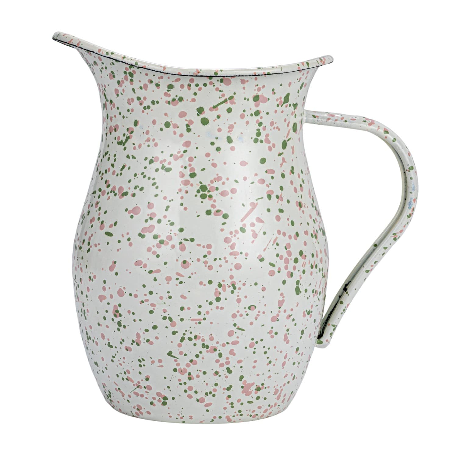 Hello Honey® 6.5" Mint & Pink Splatterware Enameled Metal Pitcher