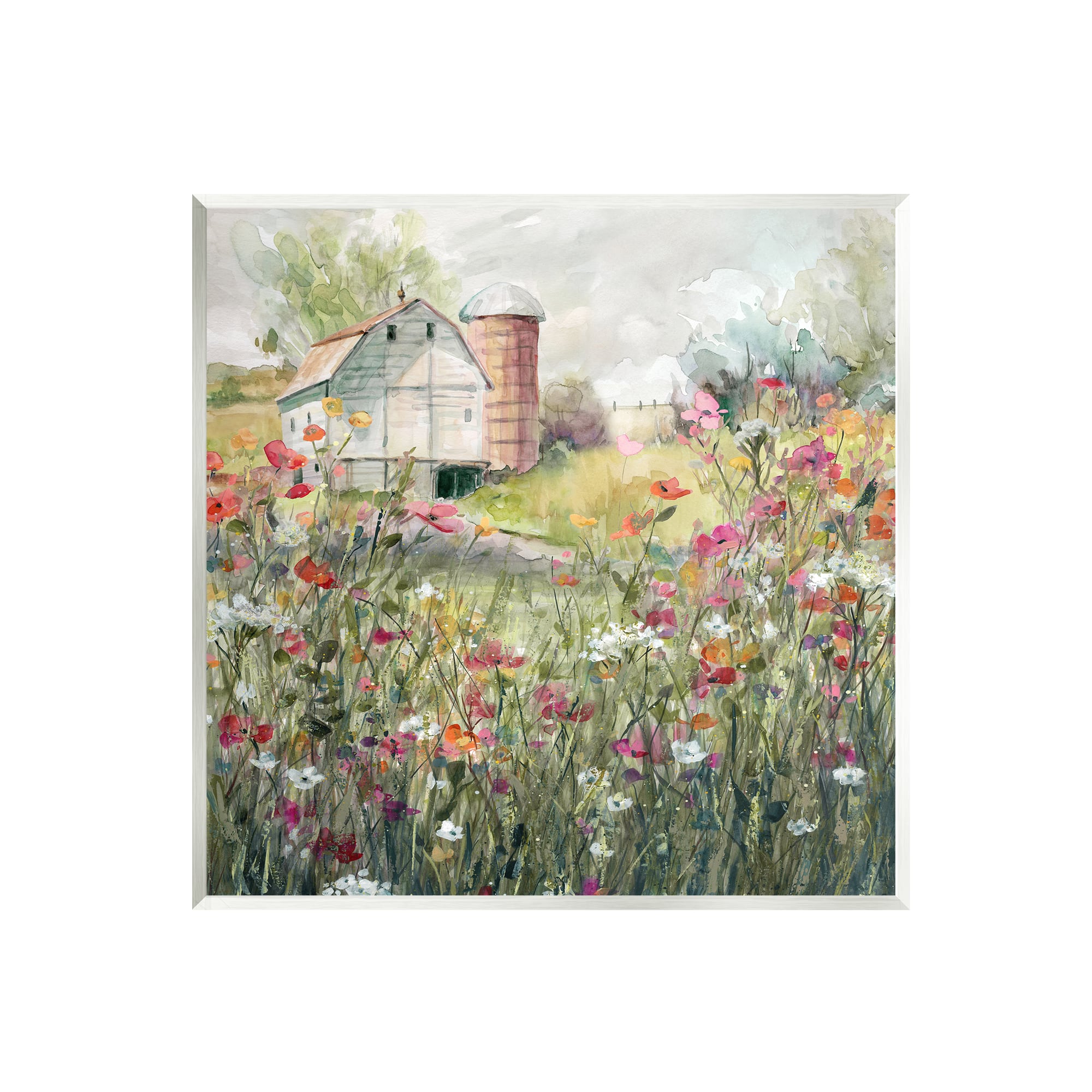 Stupell Industries Vibrant Flower Blossoms Rural Barn Wall Plaque Art