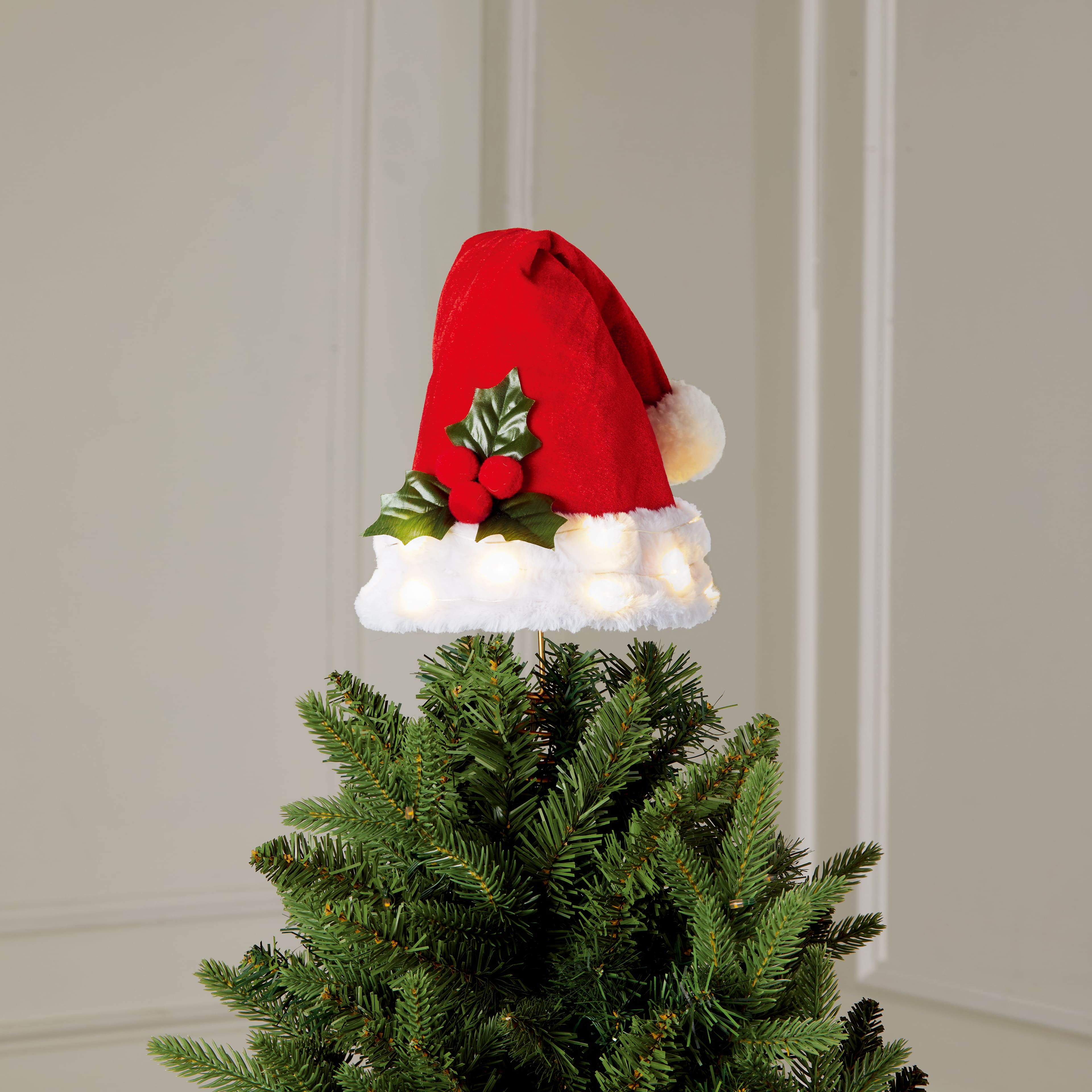 7&#x22; Red Santa Hat LED Tree Topper by Ashland&#xAE;