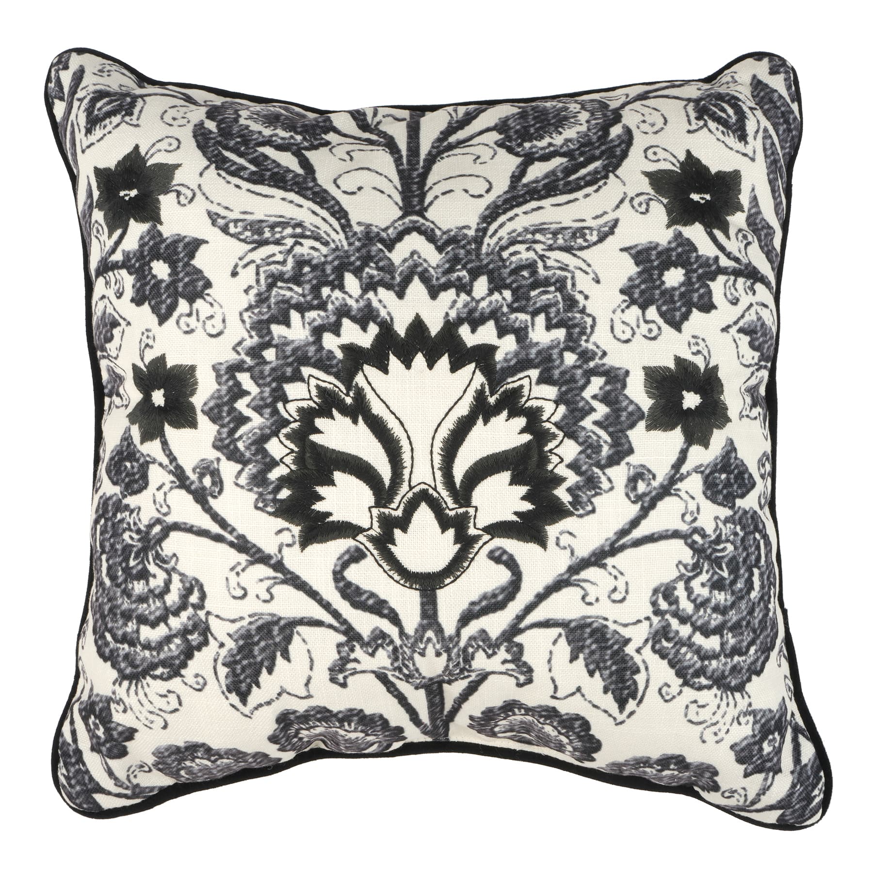 17" Black & White Damask Accent Pillow by Ashland®