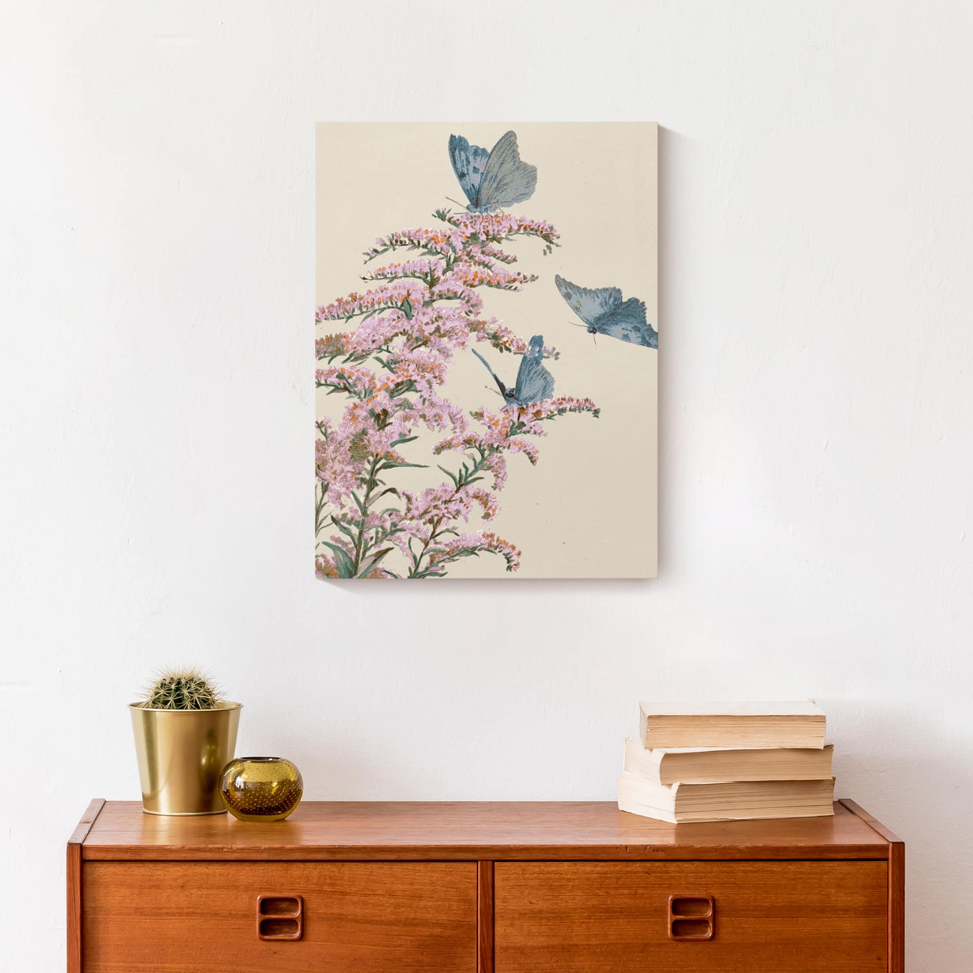 Butterflies And Lilac 12" x 16" Canvas Wall Art