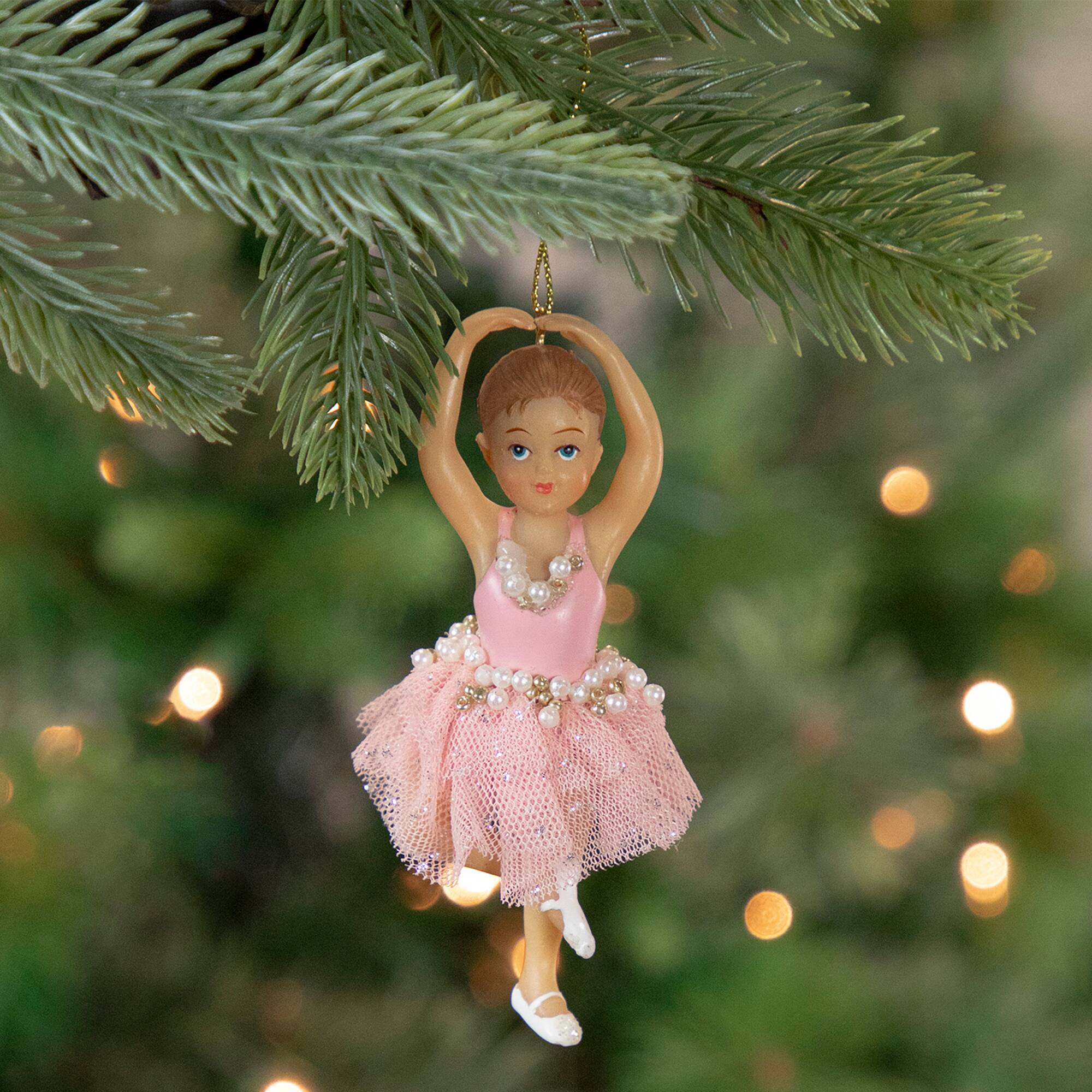 4.25&#x22; Pretty in Pink Ballerina Girl Christmas Ornament