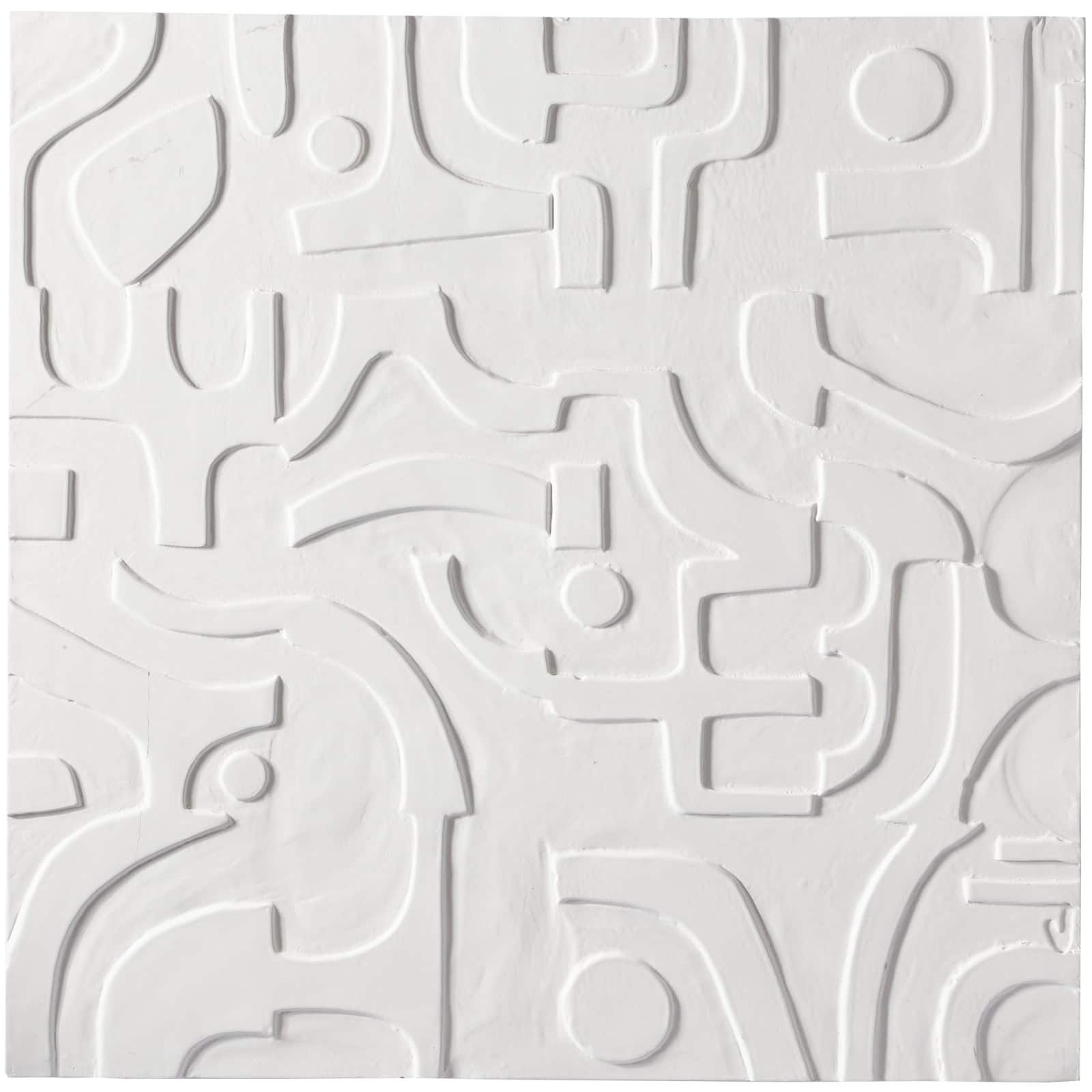 CosmoLiving by Cosmopolitan White Wood Intricately Carved Geometric Wall Decor 32&#x22; x 2&#x22; x 32&#x22;