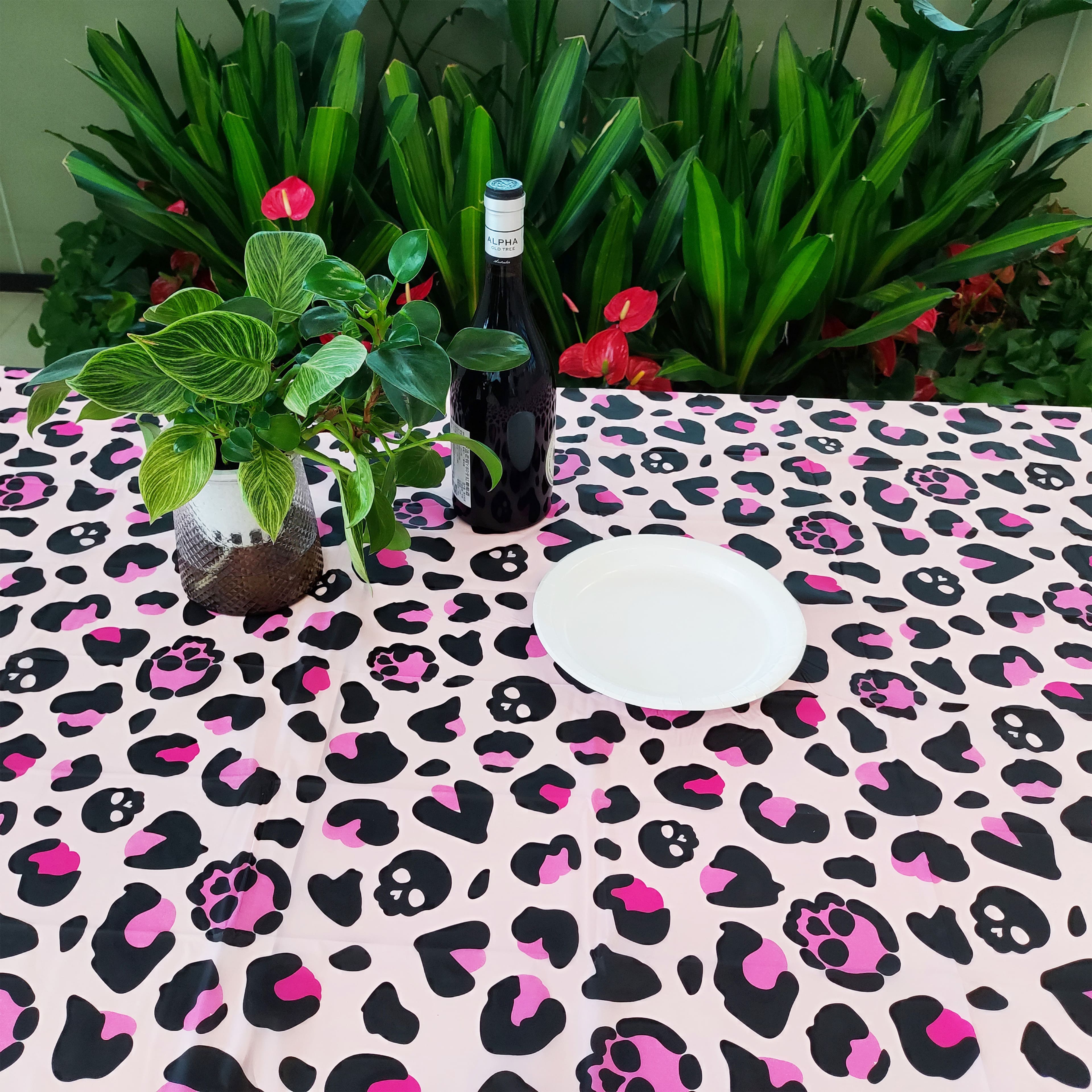 54&#x22; x 108&#x22; Pink Ghoul Table Cover by Celebrate It&#x2122;