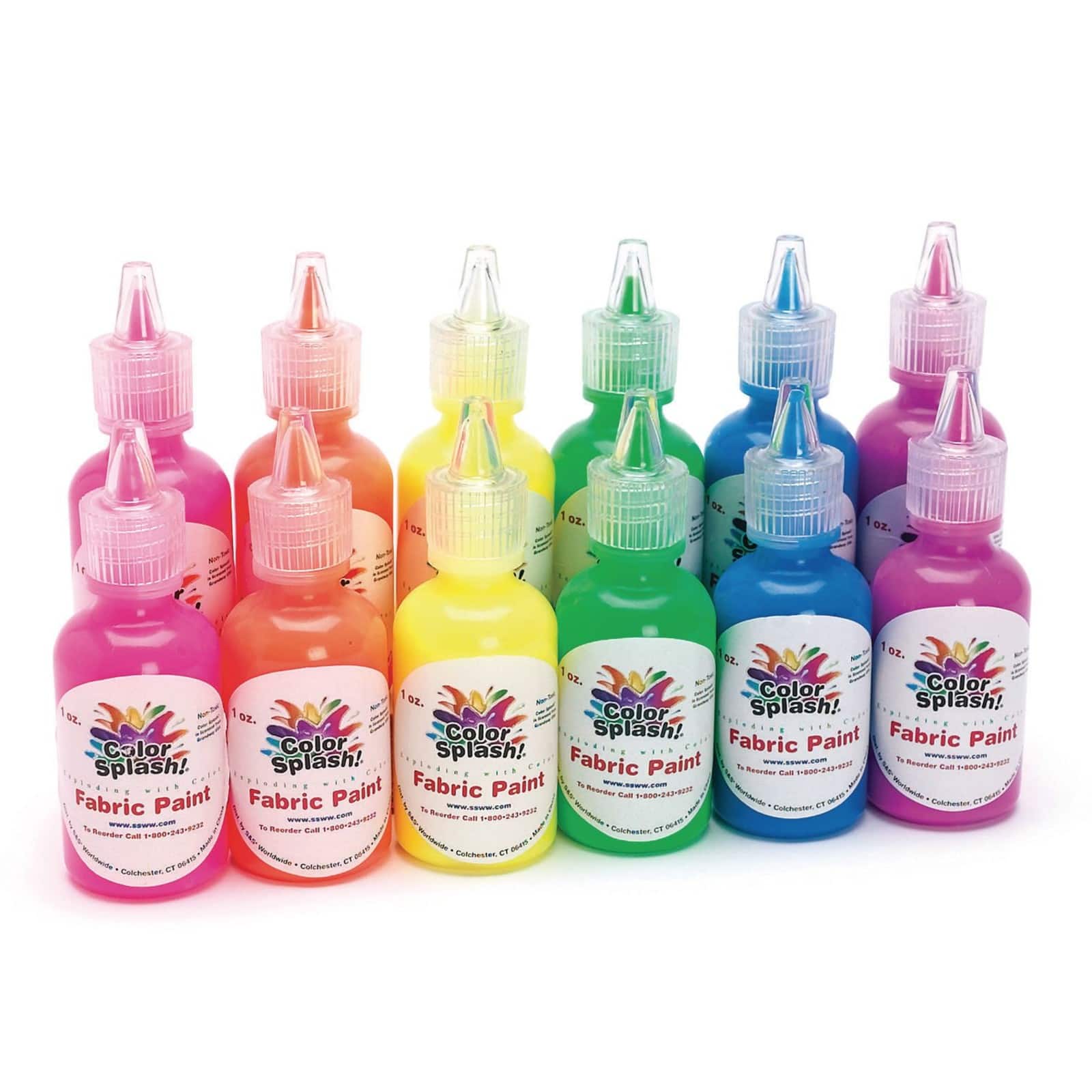 Color Splash!® Neon Fabric Paint, 12ct.