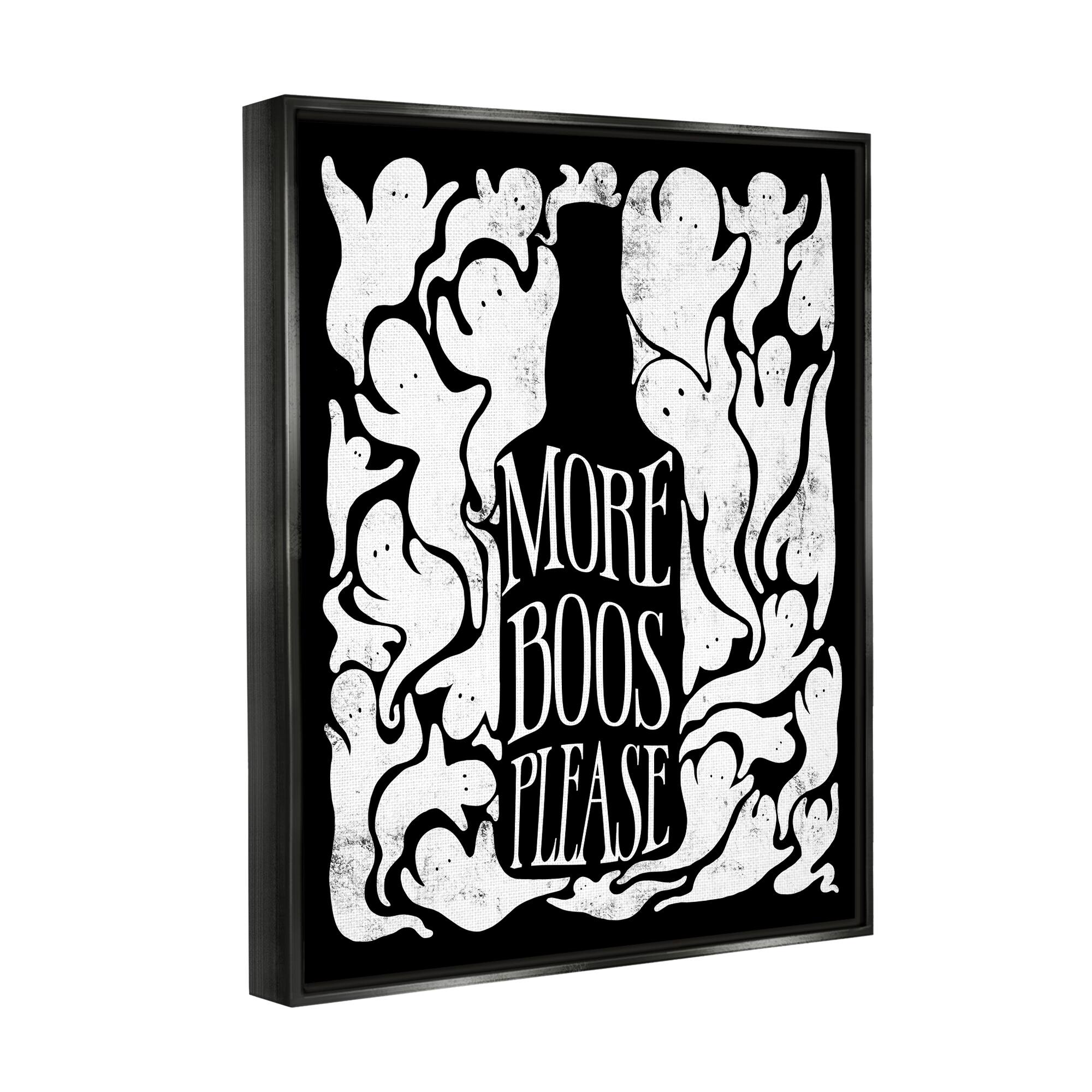 Stupell Industries More Boos Please Funny Liquor Framed Floater Canvas Wall Art