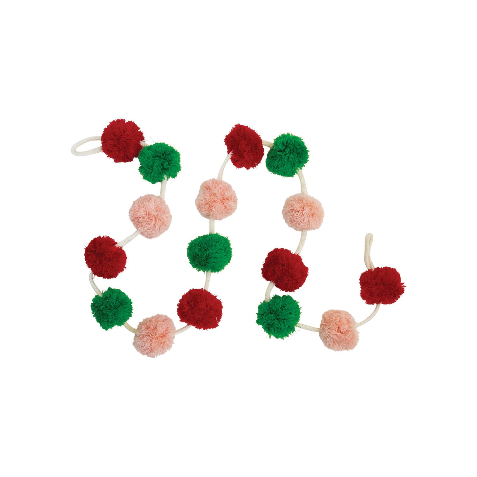 Hello Honey&#xAE; 6ft. Pink, Red &#x26; Green Wool Felt Pom Pom Garland