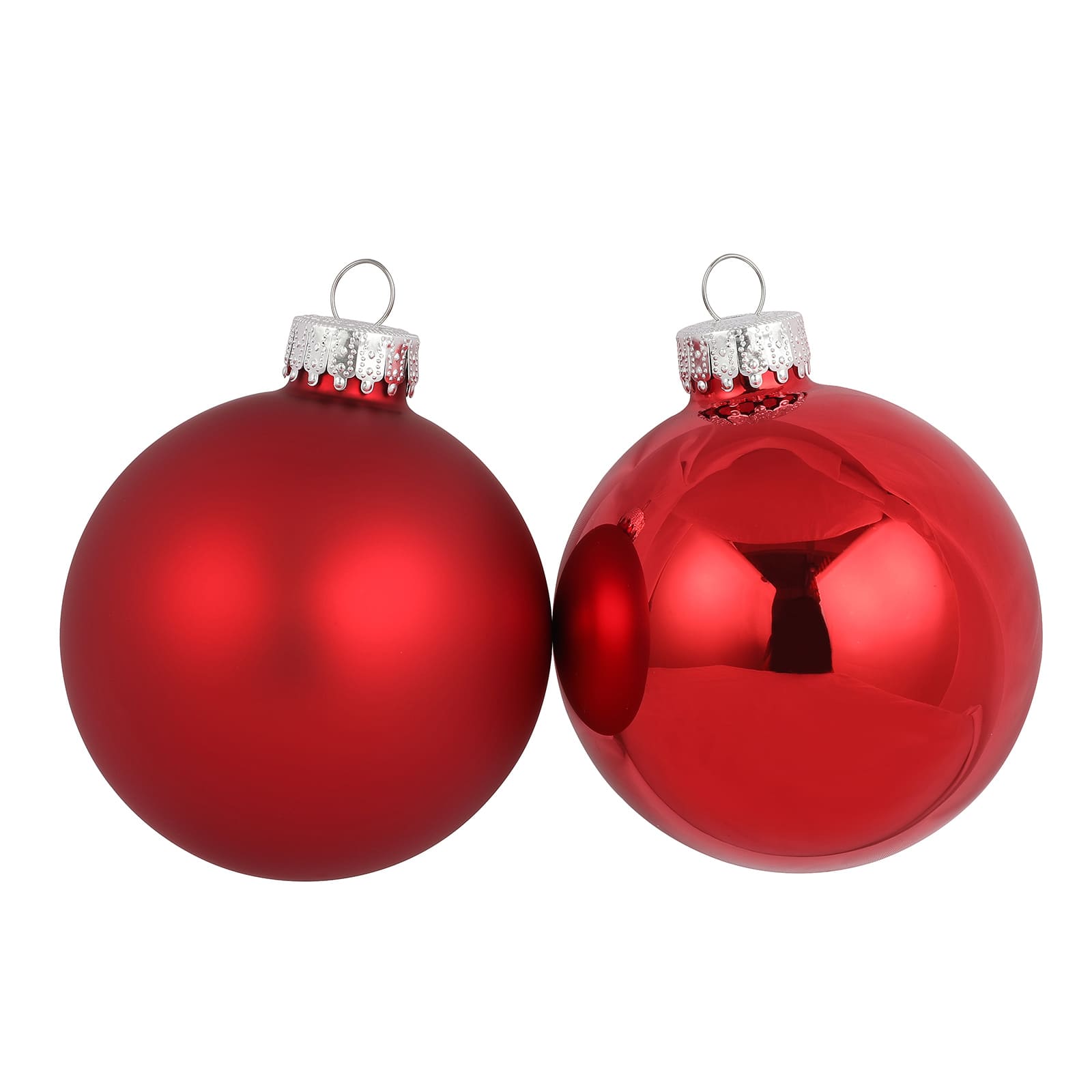 4 Pack 3&#x22; Red Matte &#x26; Shiny Glass Ball Ornaments by Ashland&#xAE;