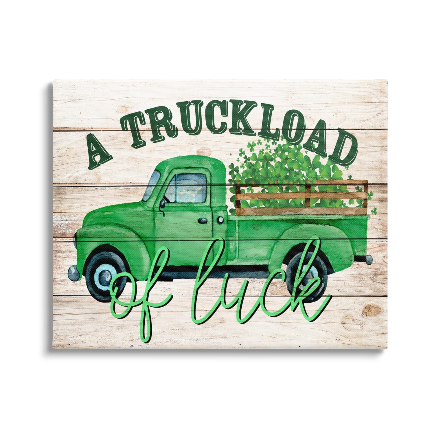 Stupell Industries Truckload Of Luck St Patrick's Day Farmhouse Canvas Wall Art