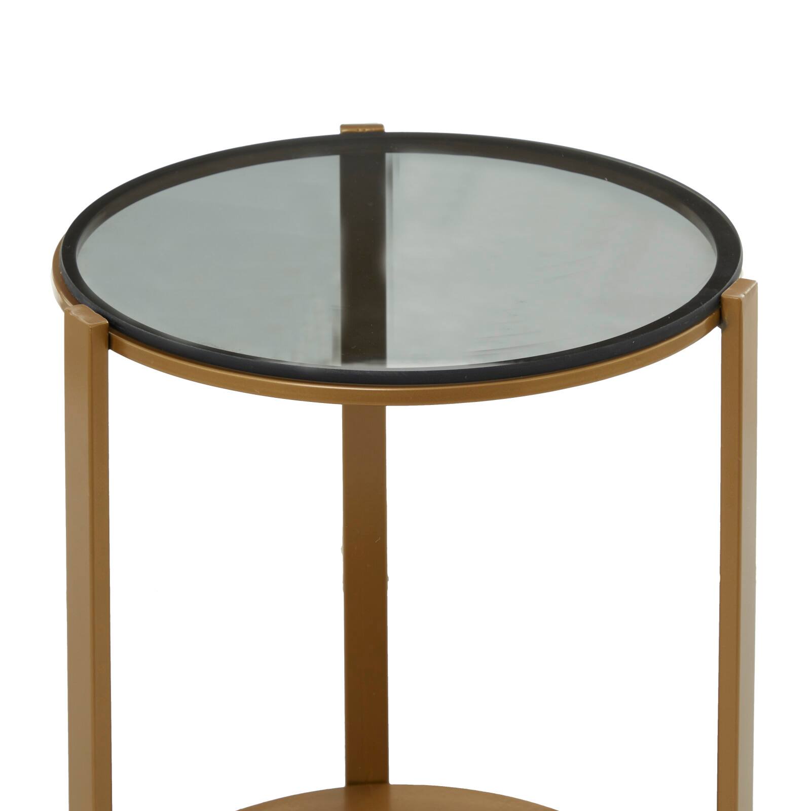 Bronze Metal Contemporary Accent Table, 20" x 17" x 17"