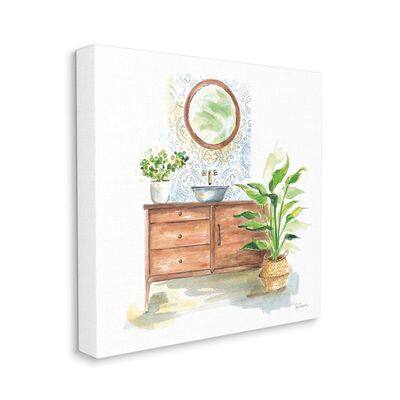 Stupell Industries Home Interior Bathroom Vanity Cabinets Blue Brown Painting Canvas Wall Art | 17" x 17" | Michaels®