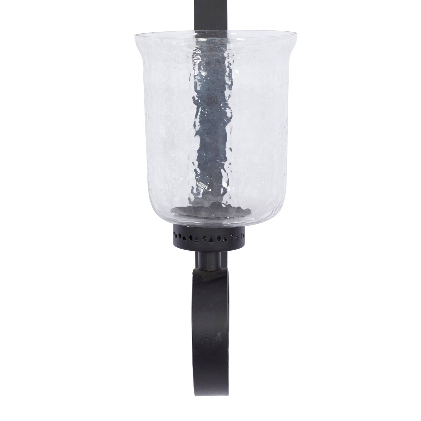 Black Iron Traditional Candle Wall Sconce, 31&#x22; x 9&#x22; x 7&#x22;