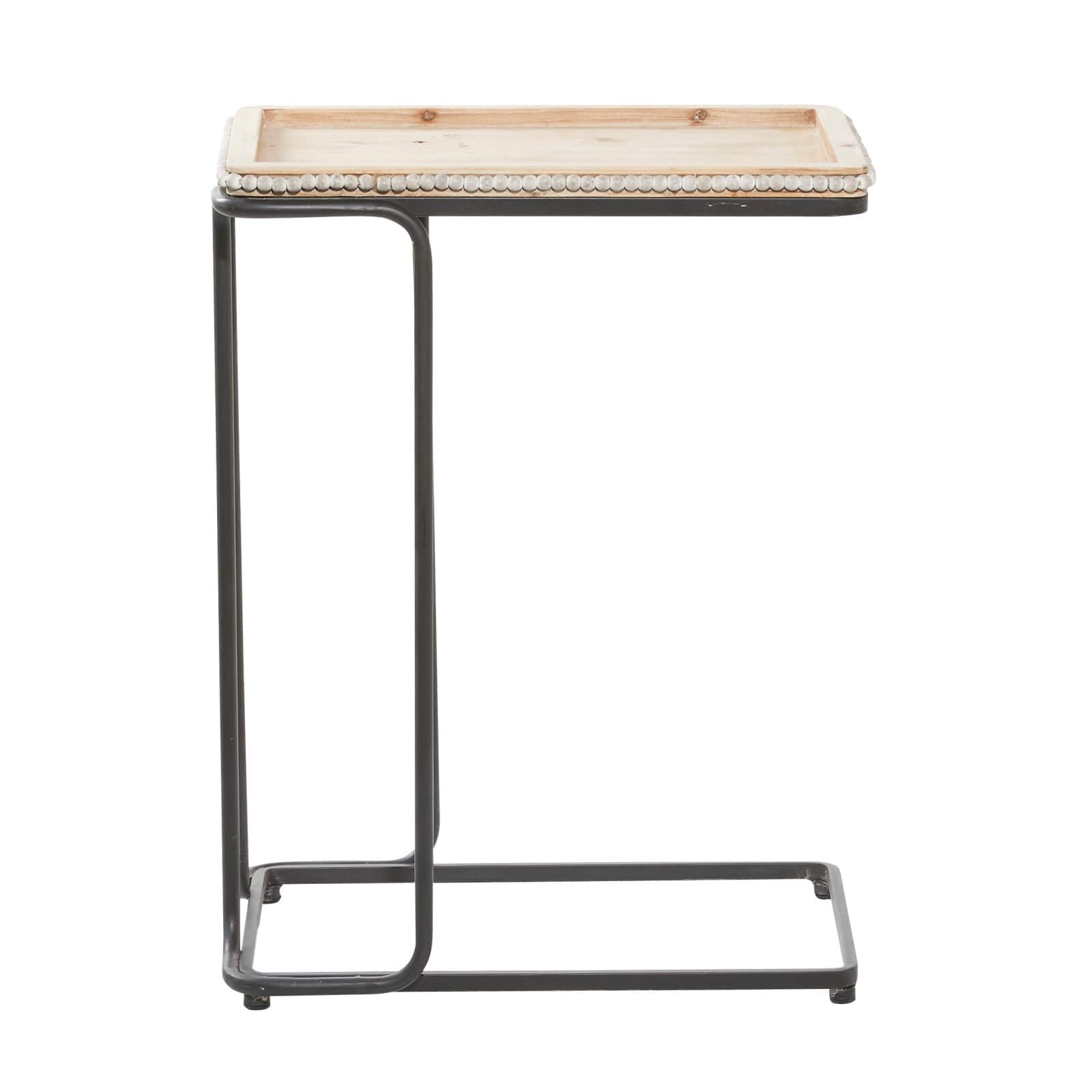 26&#x22; Beaded Edge Iron Accent Table