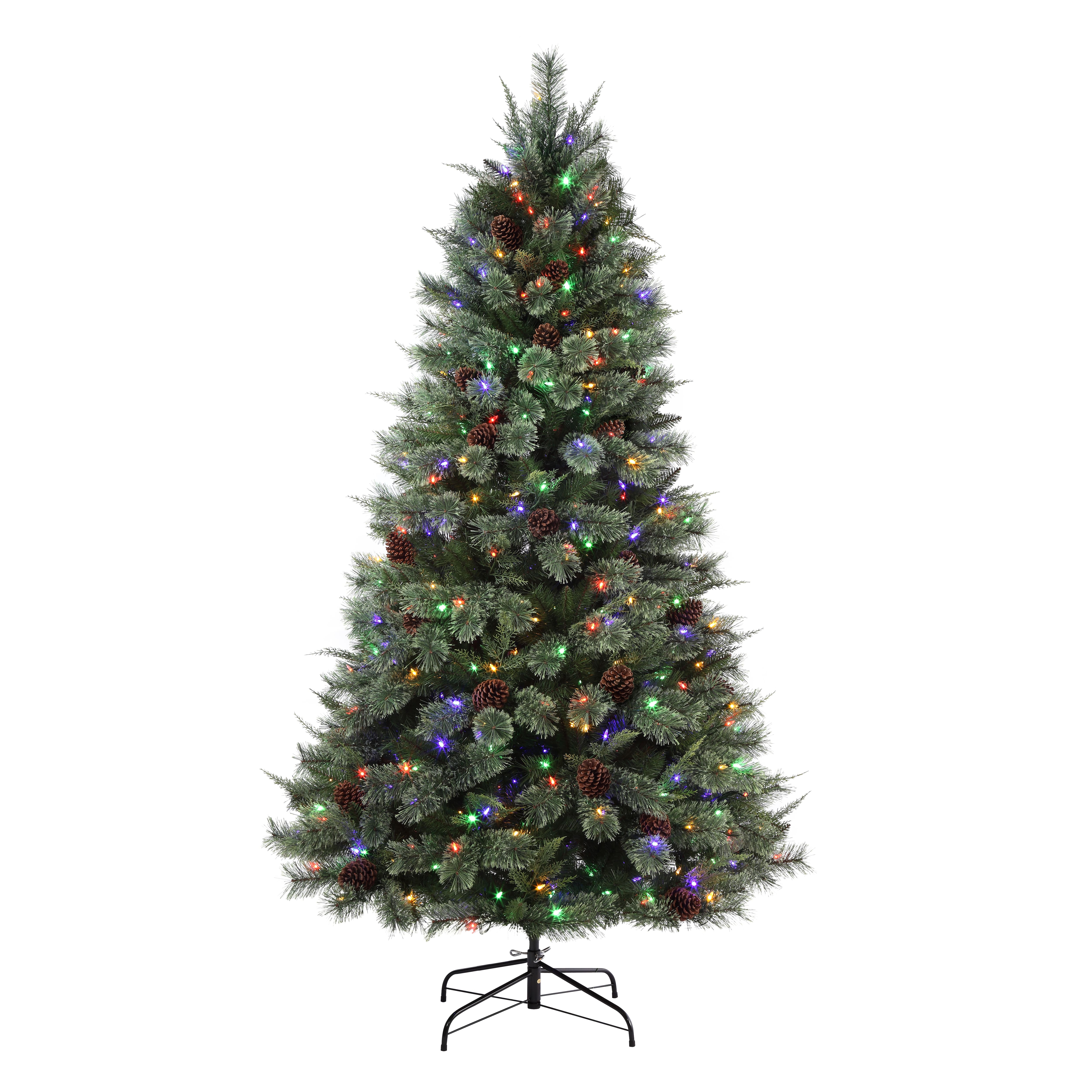 7ft. Pre-Lit Cypress Cashmere Pine Artificial Christmas Tree, Color Changing T5 LED Lights