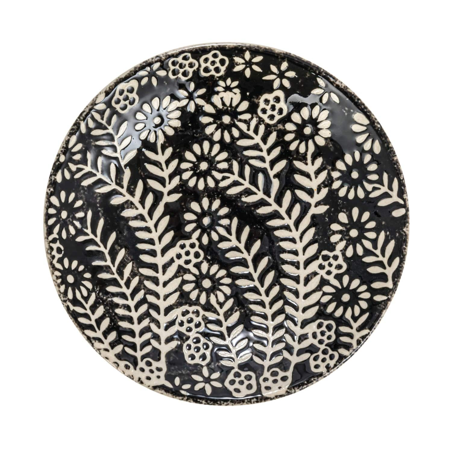 5&#x22; Botanical Round Stoneware Plate, 12ct.