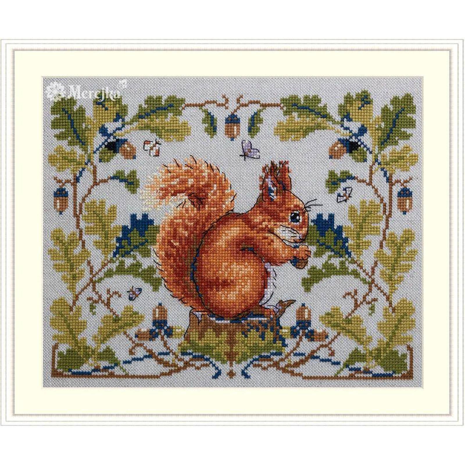 Merejka Squirrel Counted Cross Stitch Kit