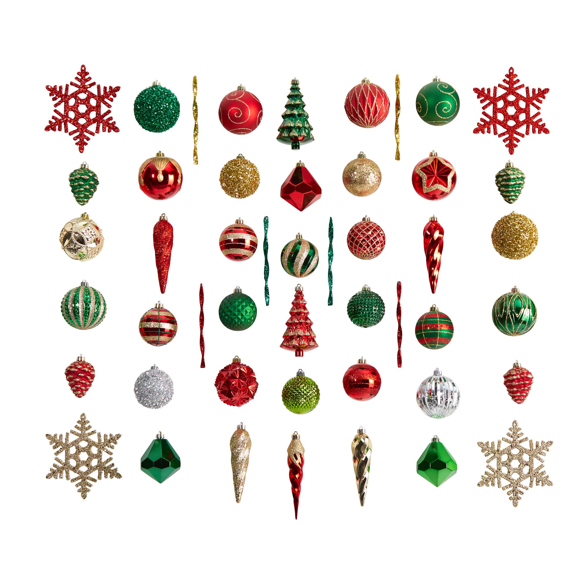 24ct. 4 White Glitter Snowflake Christmas Ornaments