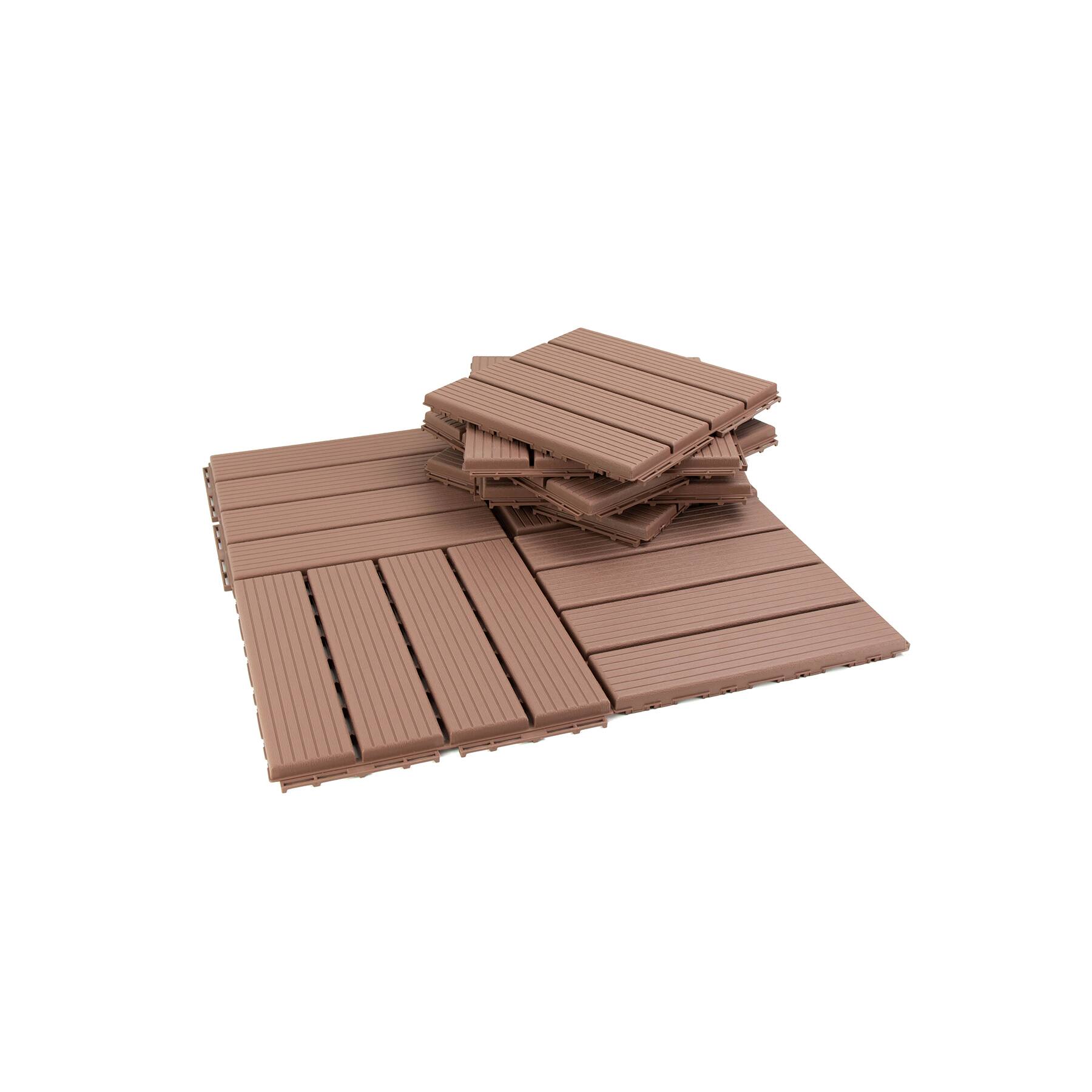 FloorPops Straight Groove Interlocking Deck Tiles, 9ct.