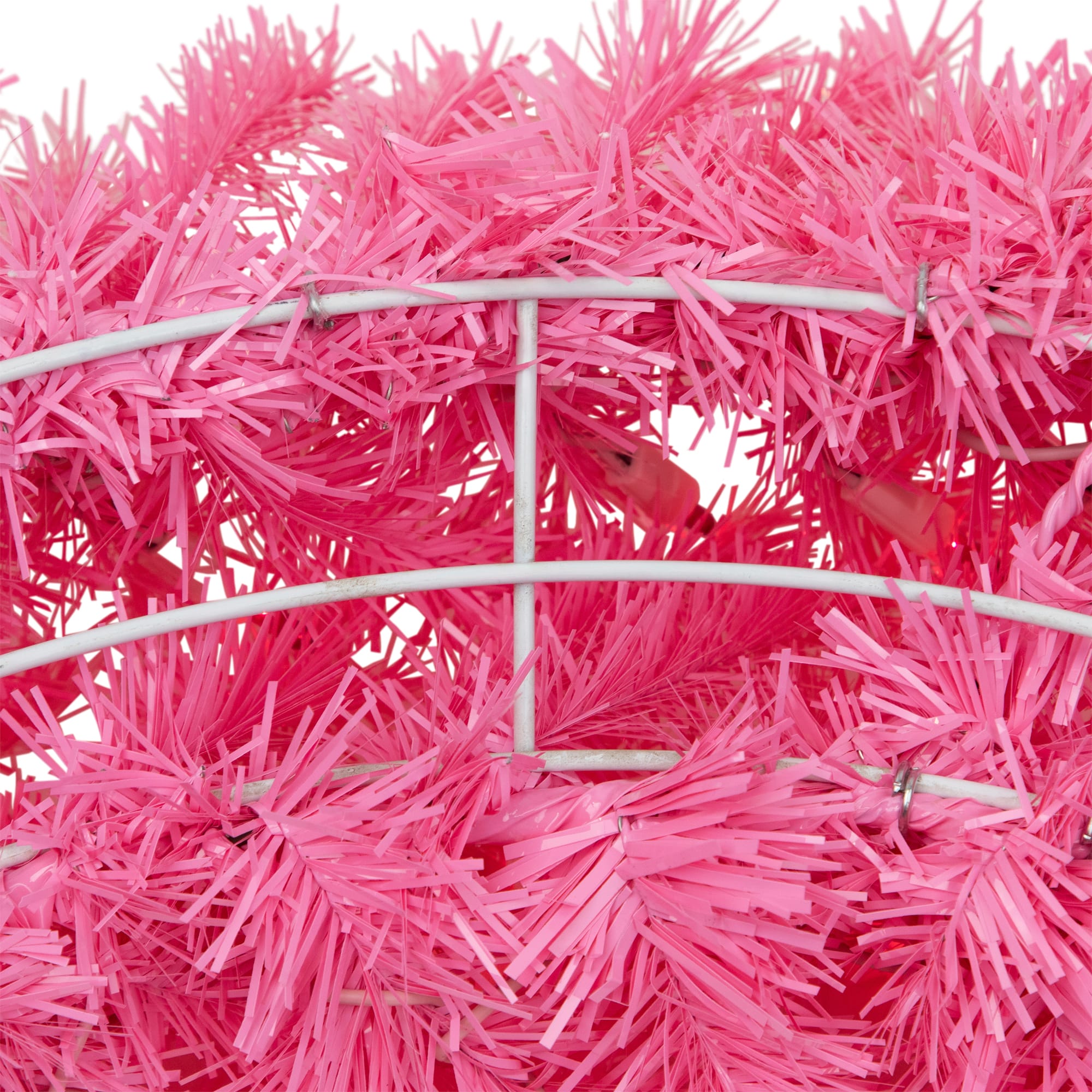 3ft. Pre-Lit Pink Spruce Christmas Wreath, Pink Lights