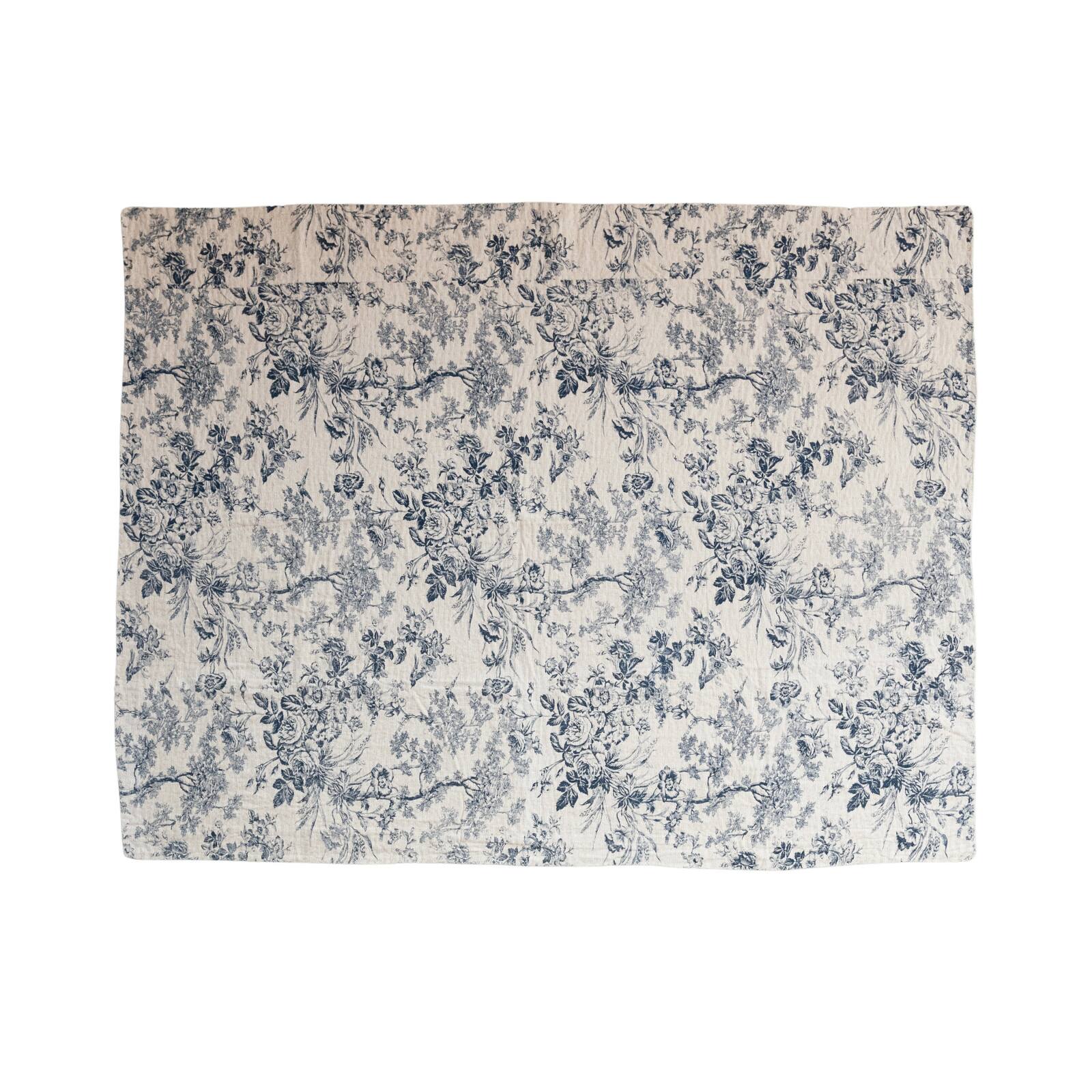 Hello Honey&reg; 60" Blue & White Toile Pattern Cotton Chambray Throw | 60" x 50" | Michaels&reg;