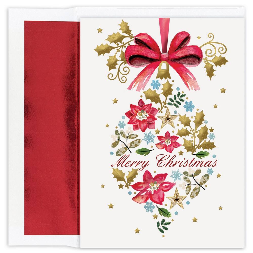 JAM Paper Vintage Ornament Christmas Cards & Envelopes Set
