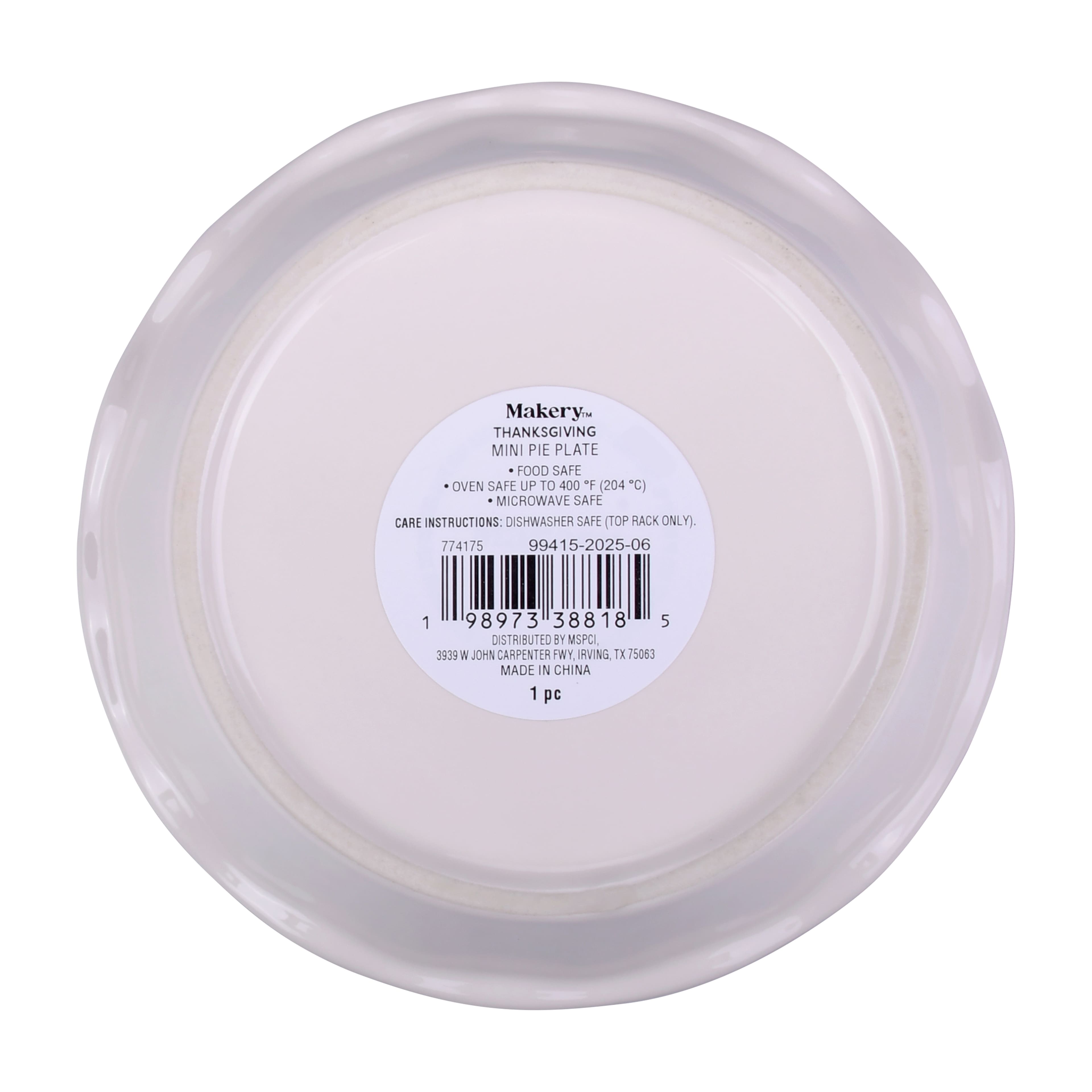 6&#x22; Mini Cream Ceramic Pie Plate by Makery&#x2122;