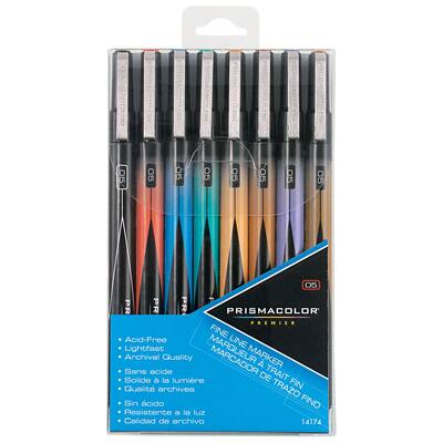 Prismacolor Premier Fine Line Markers, Assorted Colors - 8 pack