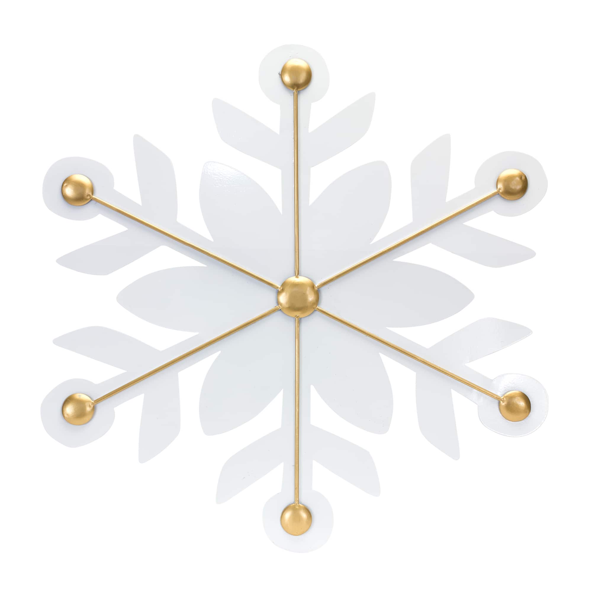 12ct. White & Gold Iron Snowflake Ornaments