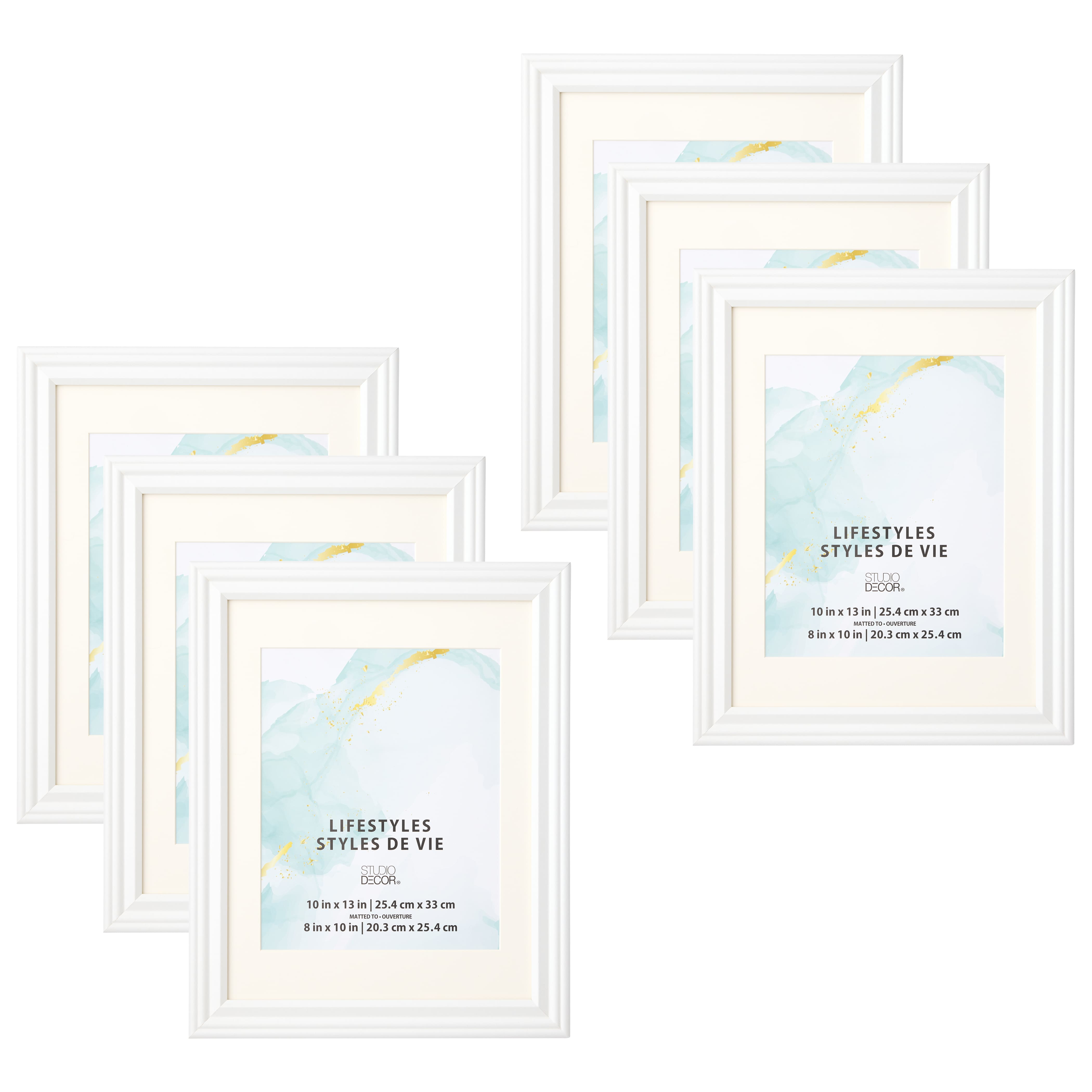 6 Pack: White 8" x 10" Frame with Mat, Lifestyles™ by Studio Décor®