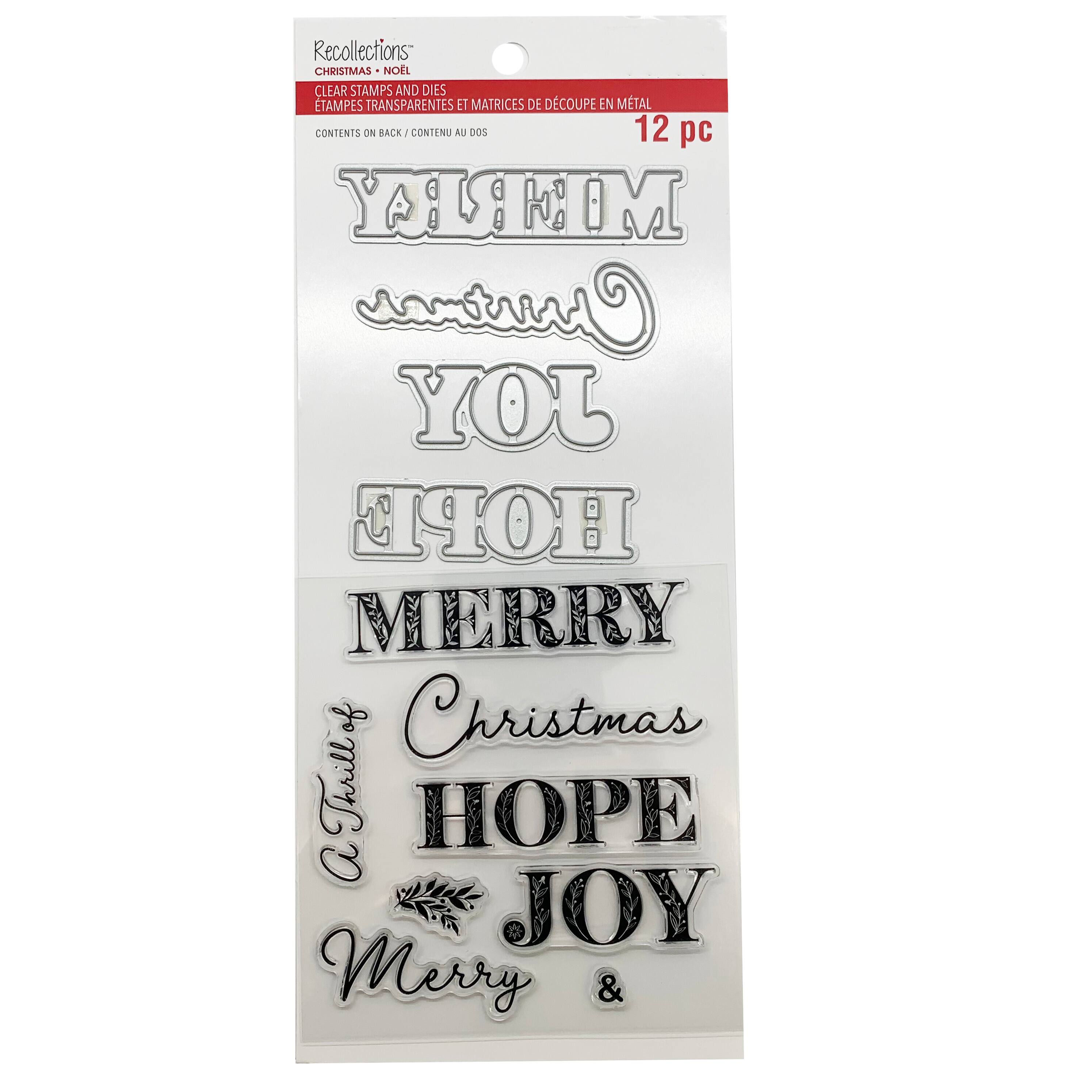 Christmas Phrase Clear Stamp Die Set By Recollections Christmas Michaels