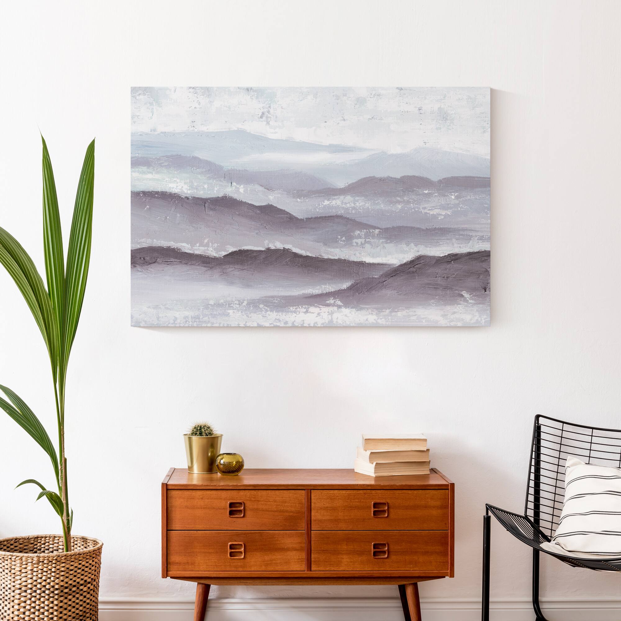 Painted Mountainscape 36" x 24" Canvas Wall Art