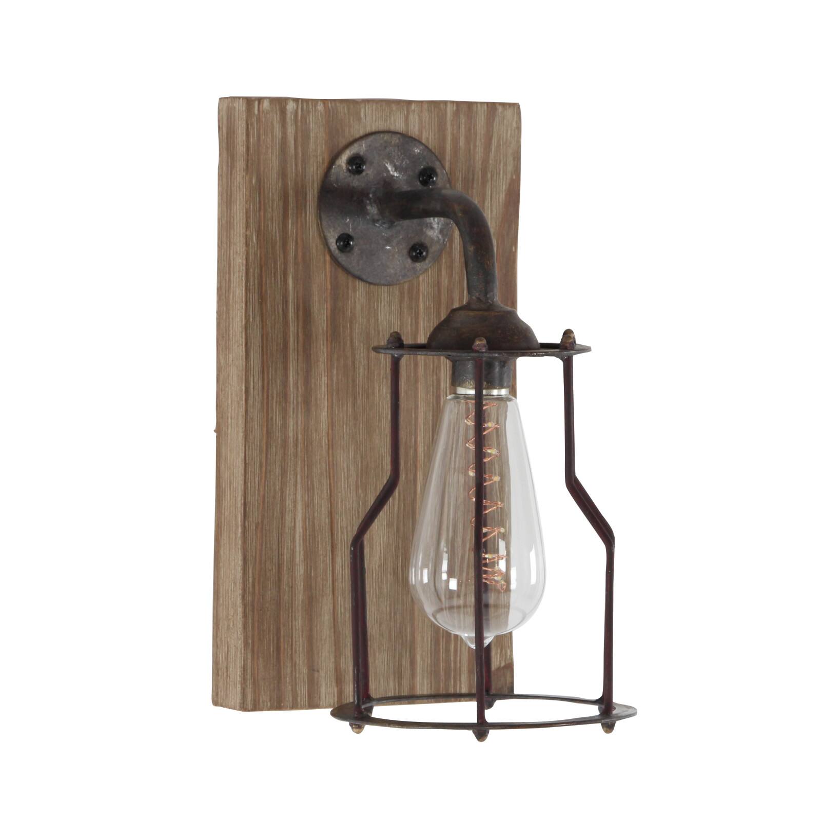 11&#x22; Brown Iron Industrial LED Wall Sconce