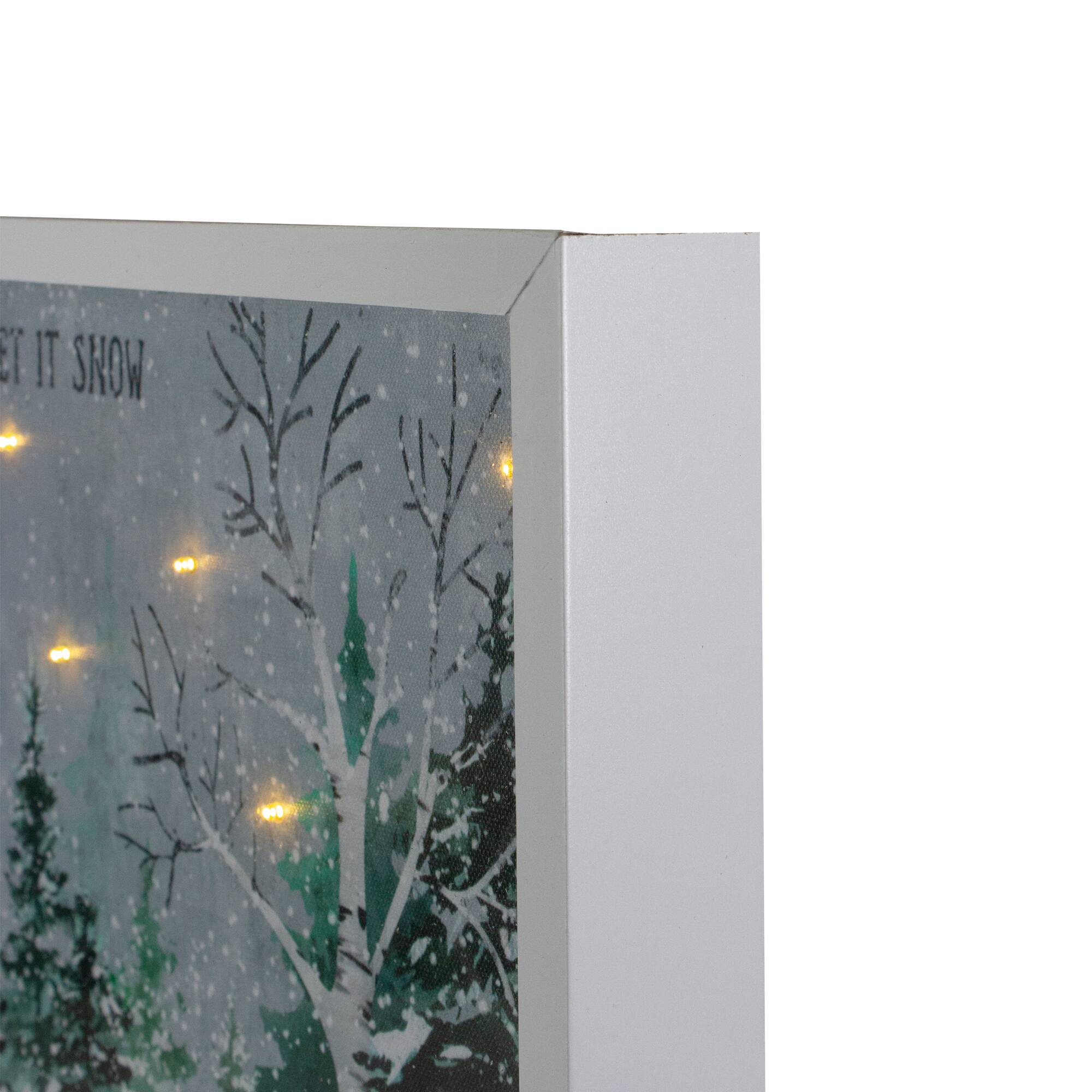 10&#x22; LED Lighted Let it Snow Winter Forest Christmas Wall Art
