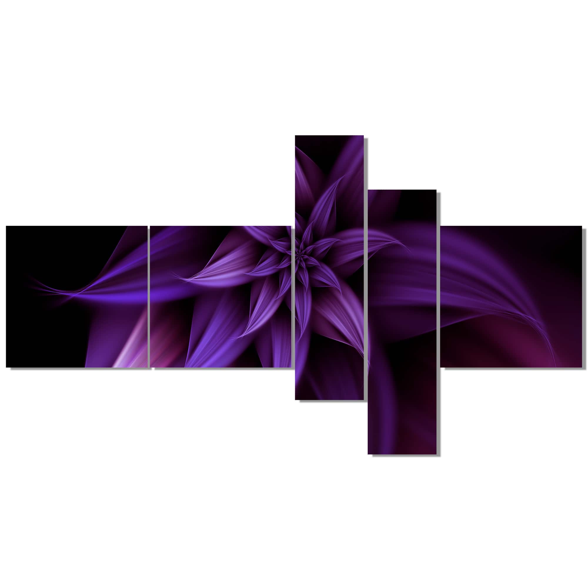 Designart - Fractal Flower Purple - Floral Art Canvas Print
