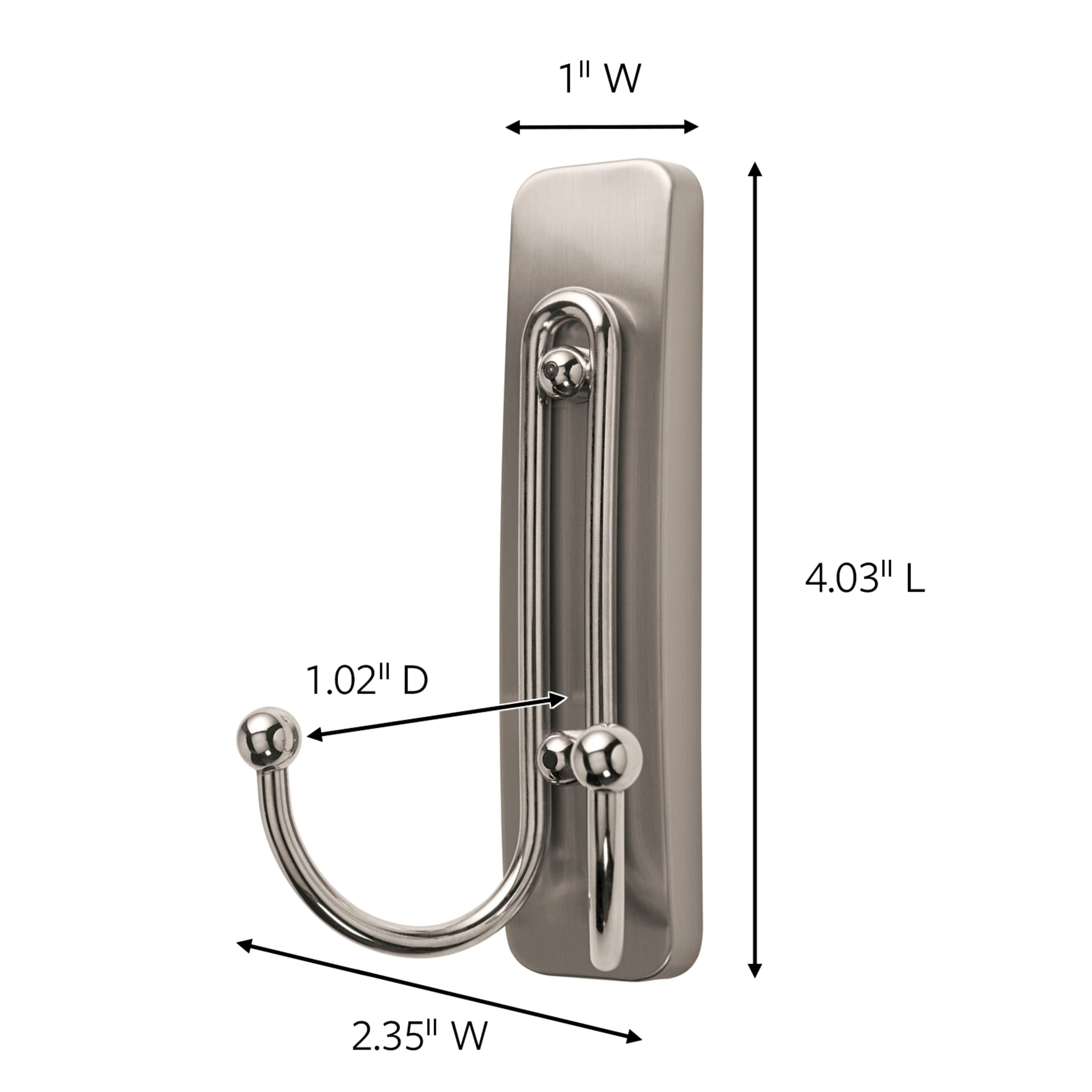 Command™ Decorative Double Hooks, Brushed Nickel