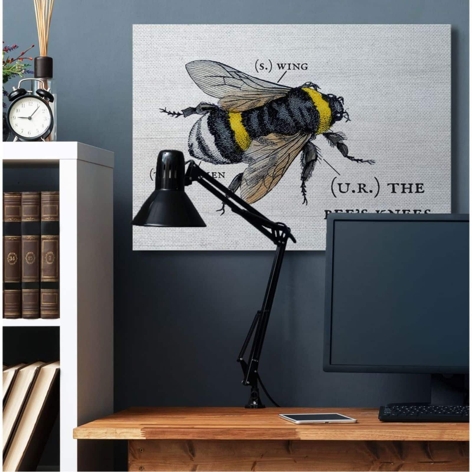 Stupell Industries Anatomy of Honey Bee Pun Canvas Wall Art