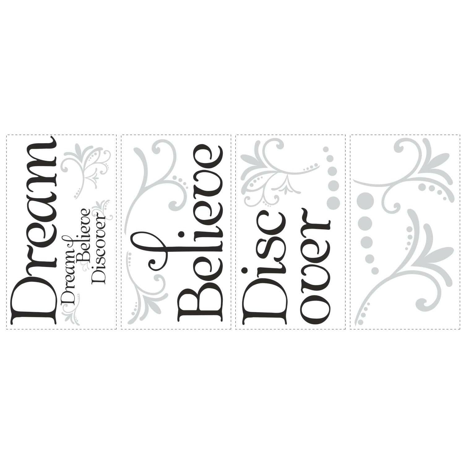 RoomMates Dream Believe Discover Peel &#x26; Stick Wall Decals