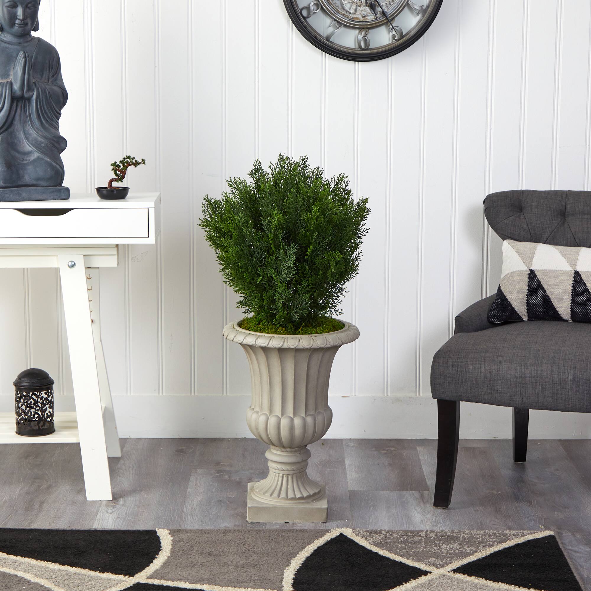 3ft. Cedar Tree in Sand Finished Urn