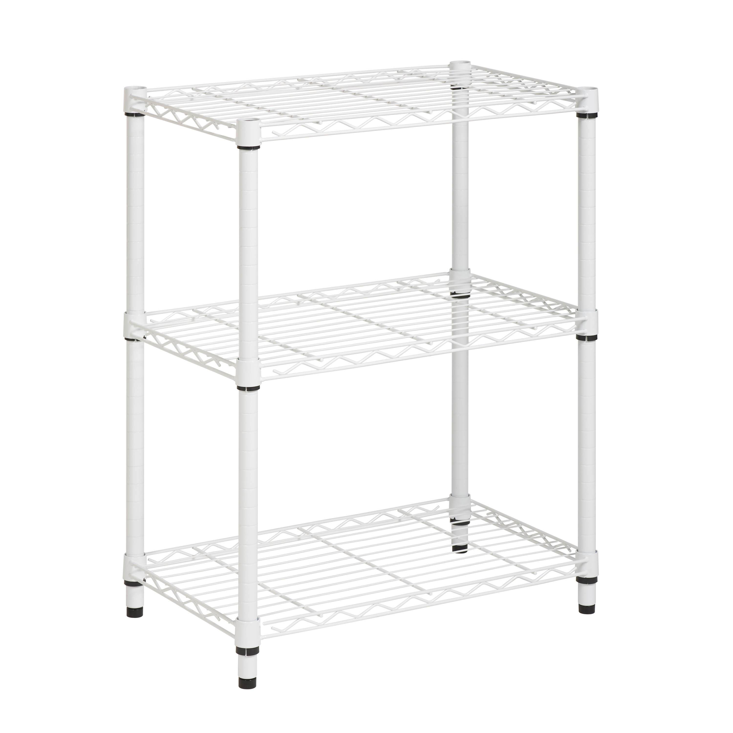 Honey Can Do White 3-Tier Heavy-Duty Adjustable Shelving Unit