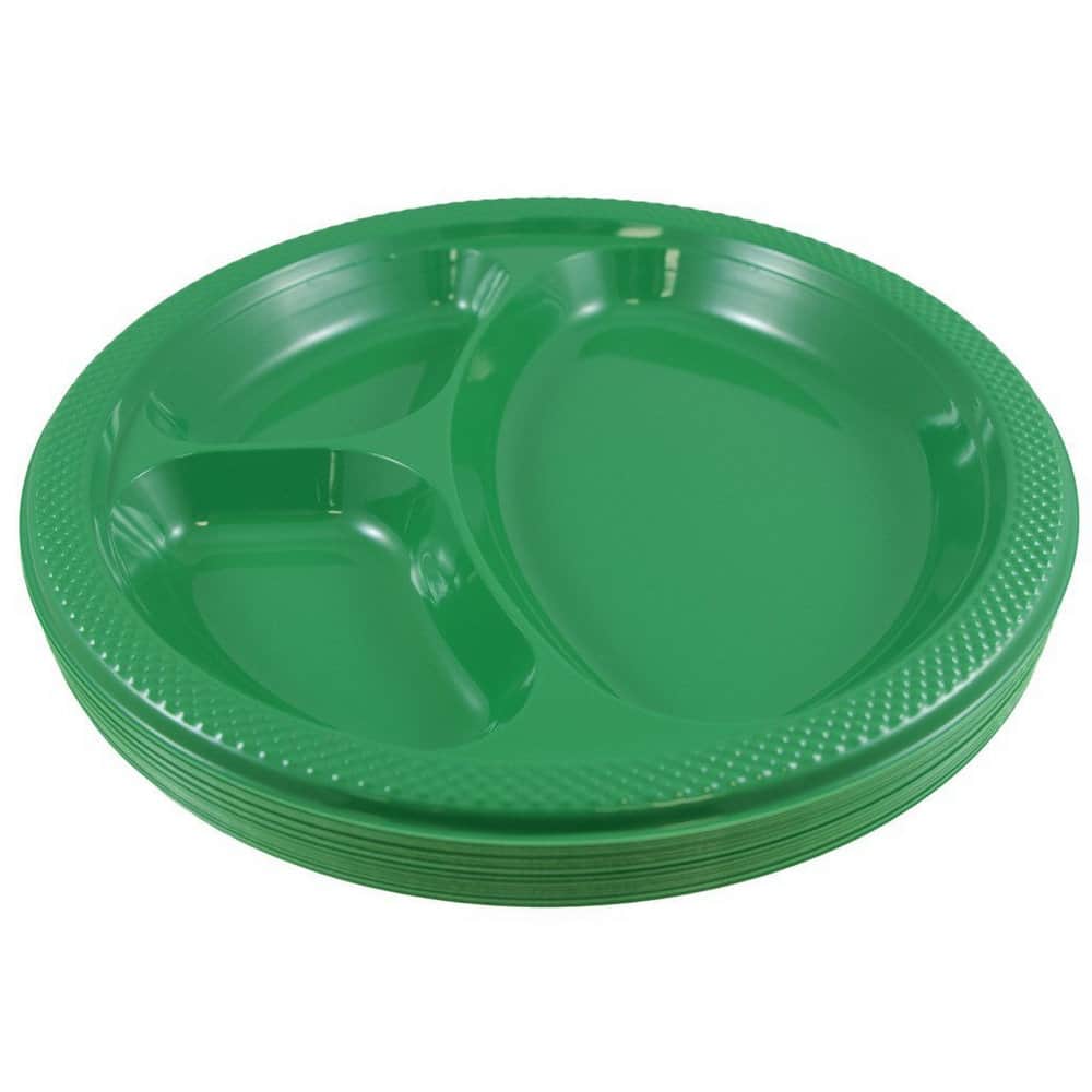 JAM Paper 10.25" Divided Plastic Party Plates, 20ct.